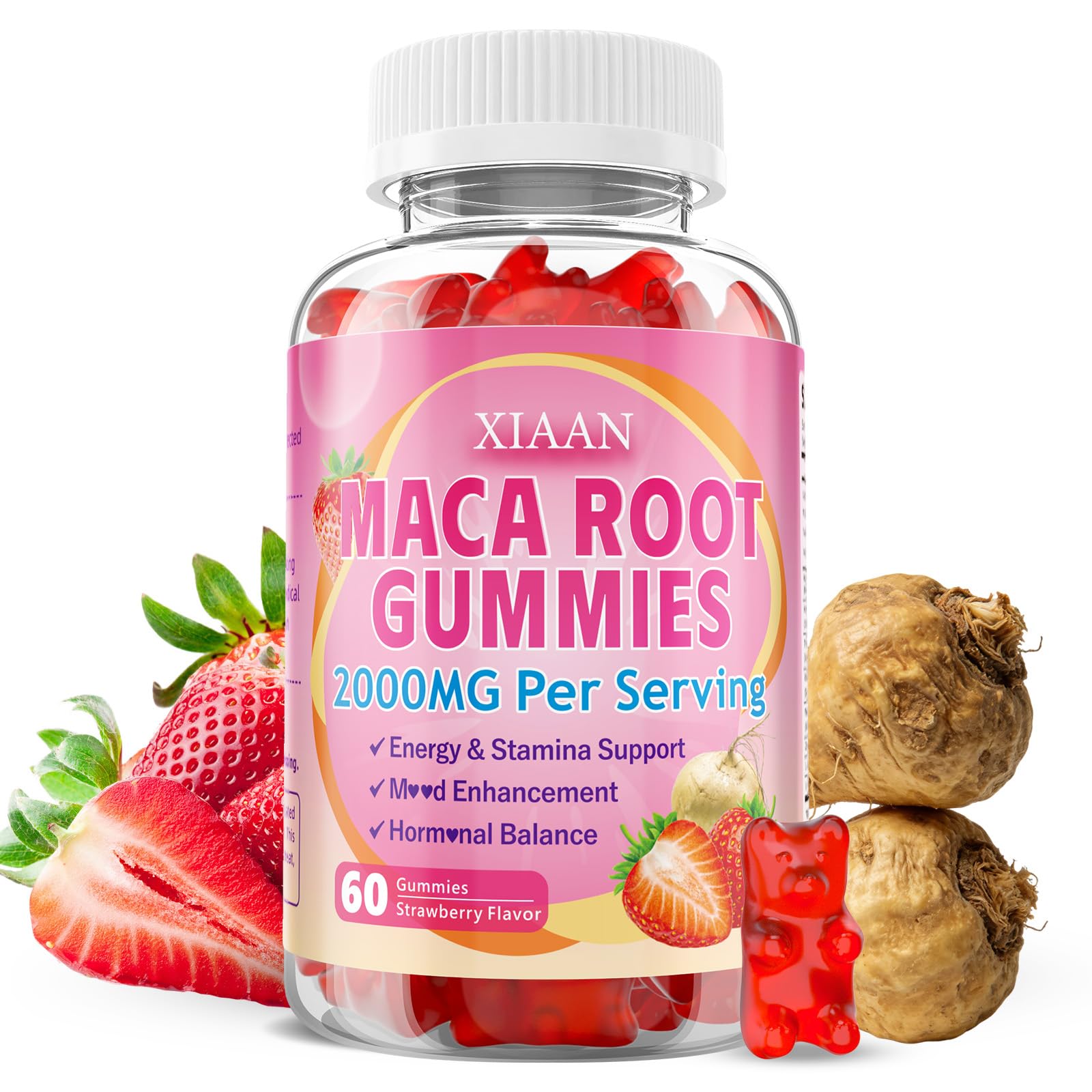 XIAAN Maca Root Gummies for Women & Men 60 Count