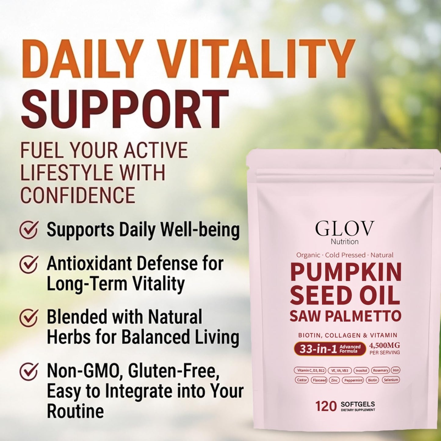 Glov Nutrition Pumpkin Seed Oil Capsule, 1 Count