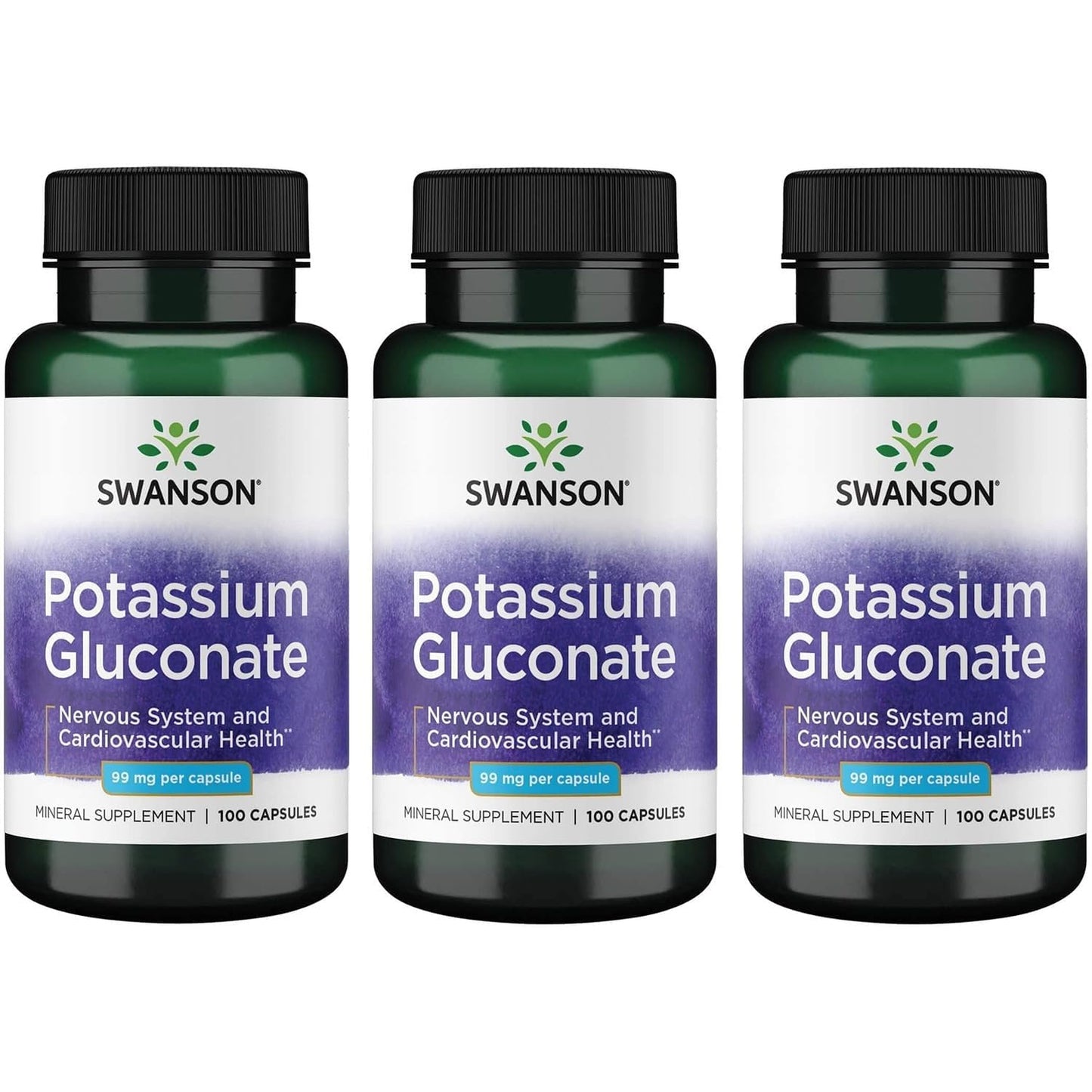 Swanson Potassium (Gluconate) 99 Milligrams Capsules, 300 Count
