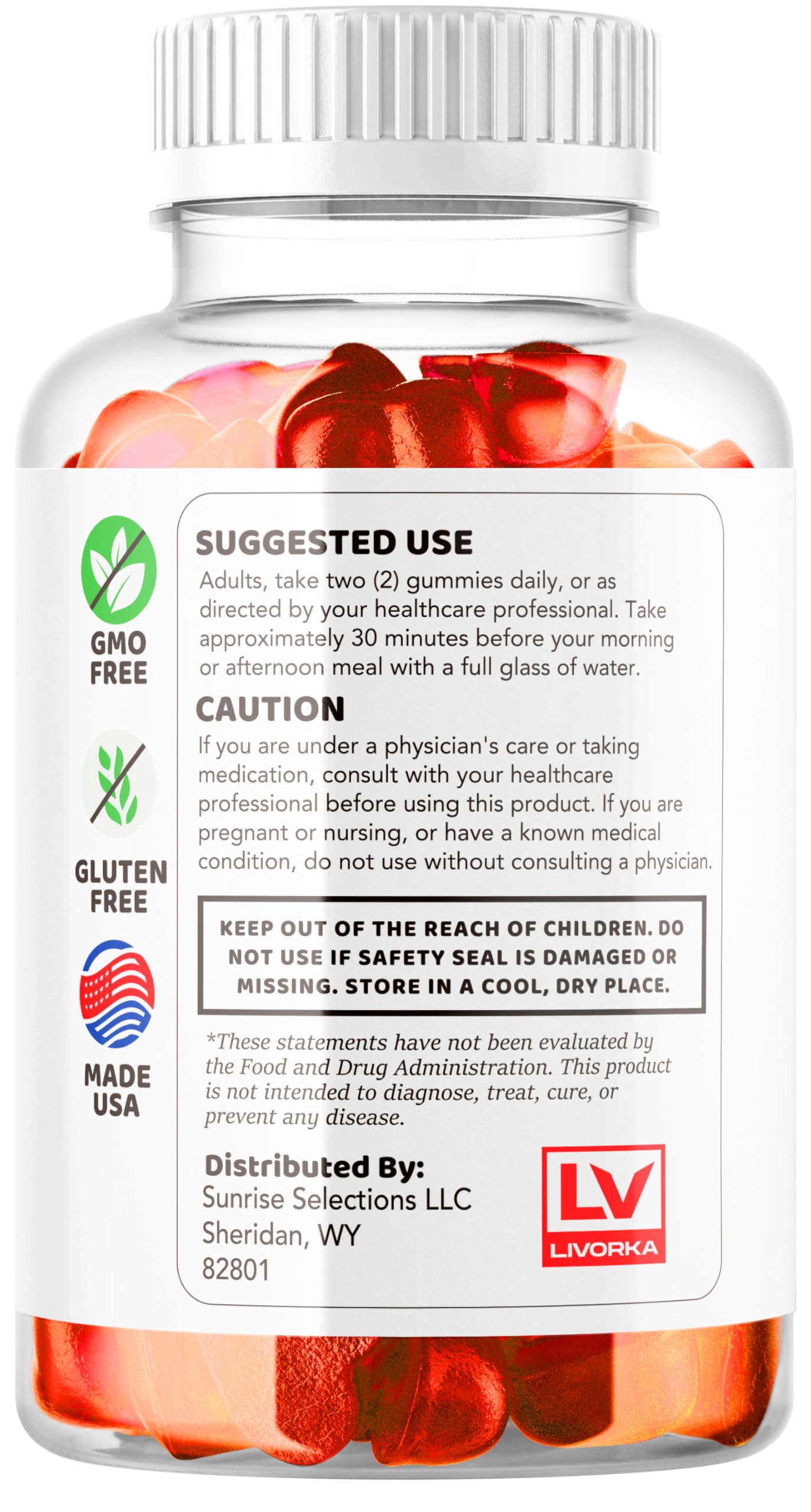 LIVORKA Blast Keto ACV Gummies, 300 Count
