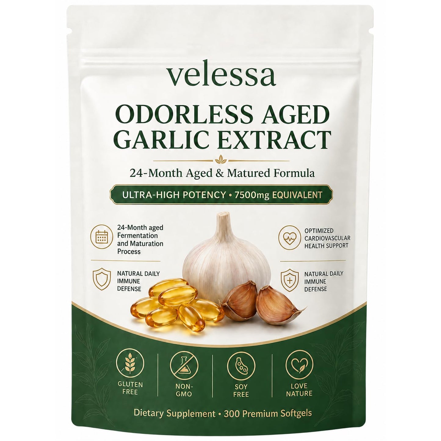 Mounje Pure Velessa Aged Garlic Extract Capsules 300