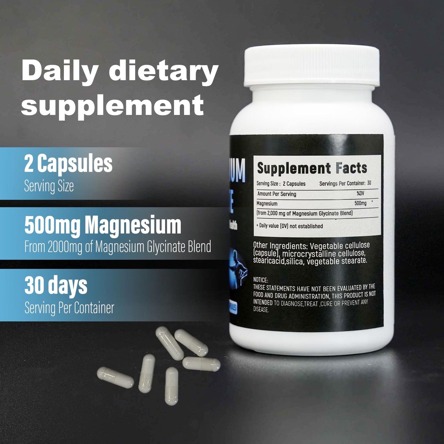 Laicuherb Magnesium Capsules 60 Count