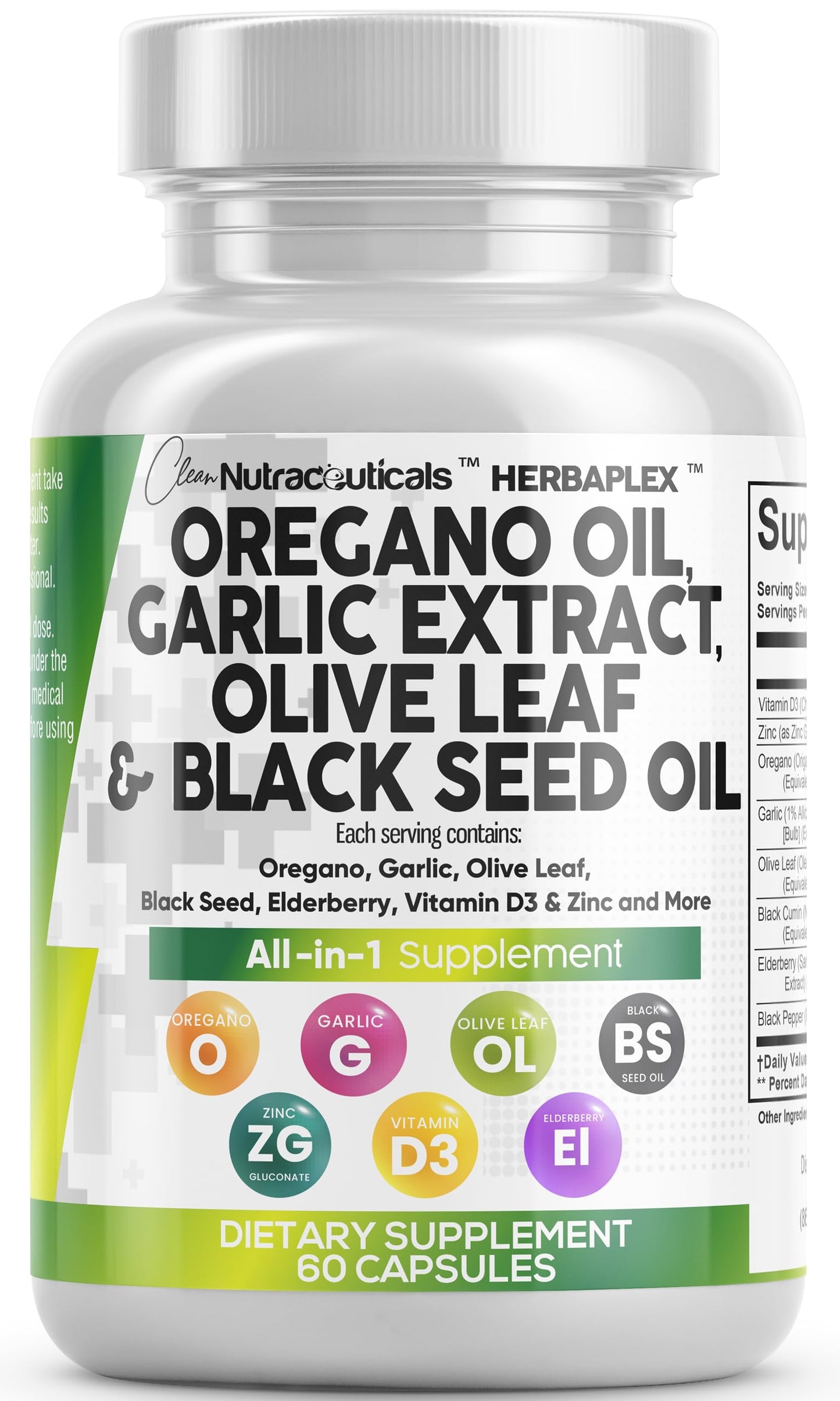 Clean Nutraceuticals Oil of Oregano Capsules, 60 Count