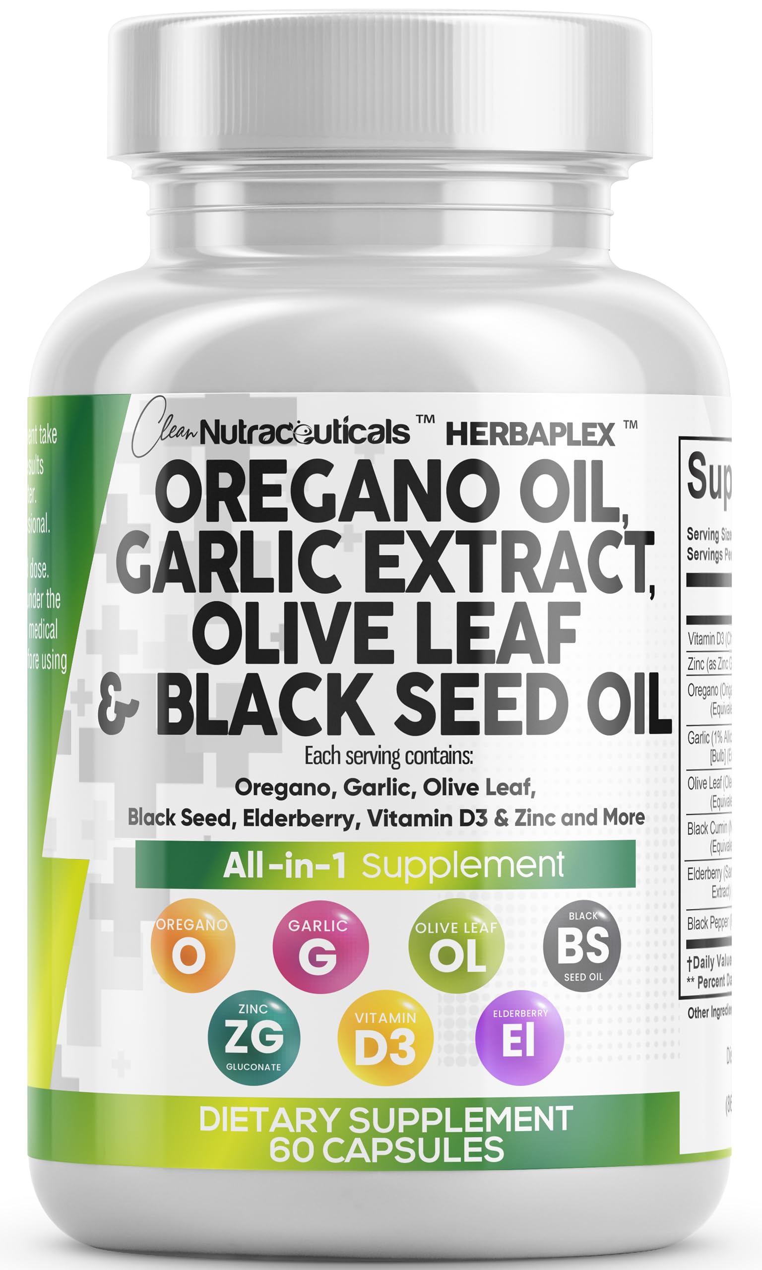 Clean Nutraceuticals Oil of Oregano Capsules, 60 Count