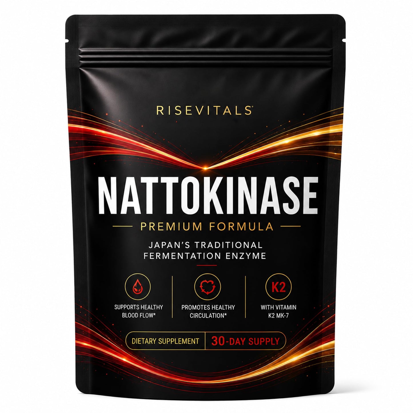 TOGOLIUN RISEVITALS Nattokinase Premium Formula with Vitamin K2 MK-7 Softgel 60 Count