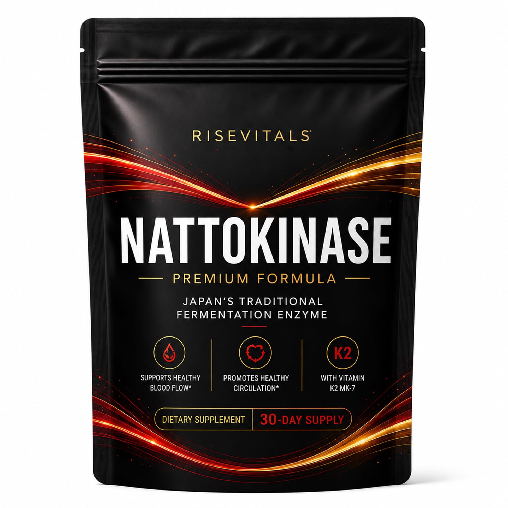 TOGOLIUN RISEVITALS Nattokinase Premium Formula with Vitamin K2 MK-7 Softgel 60 Count