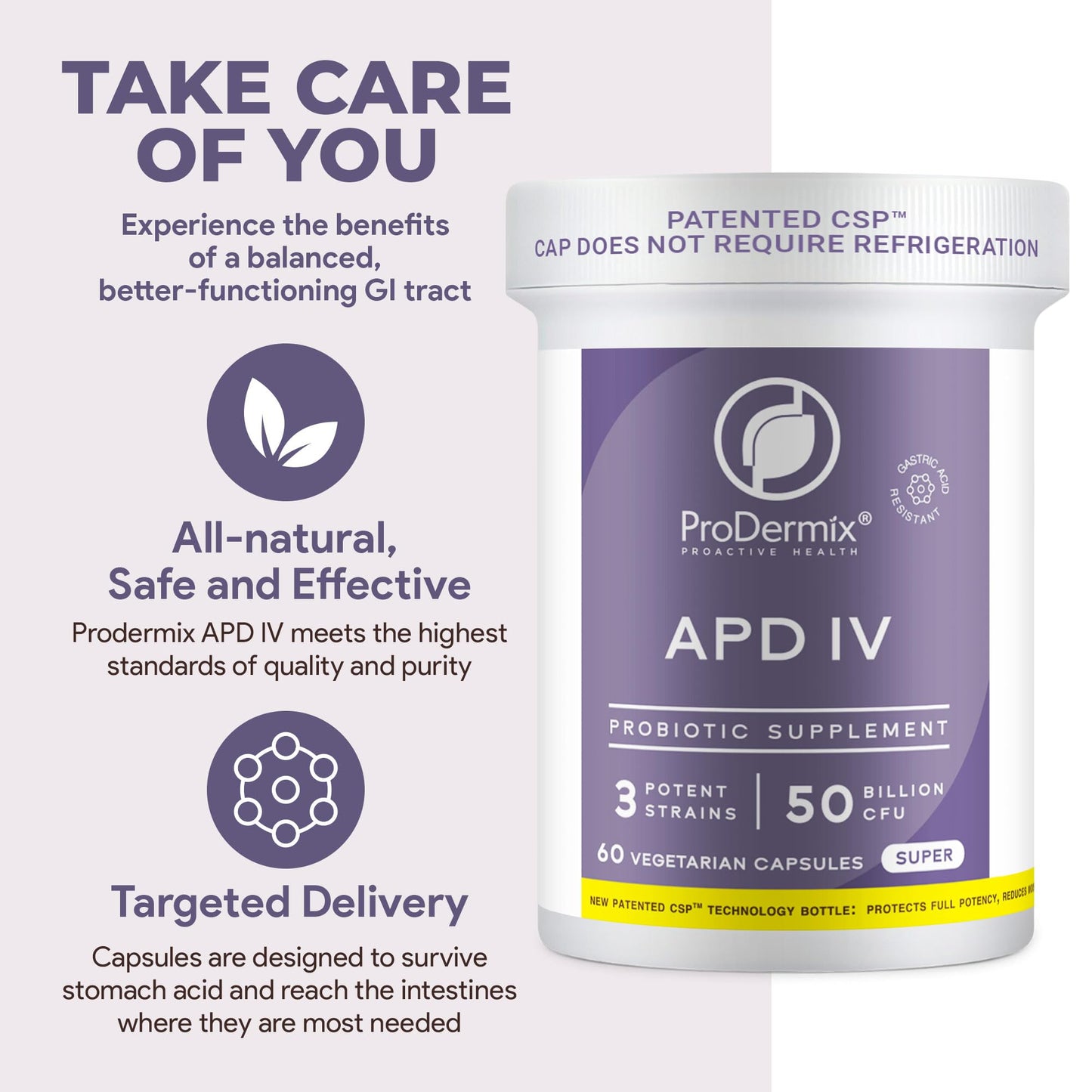 PRODERMIX APD IV Probiotic Supplement for Detoxification Capsule 60 Count