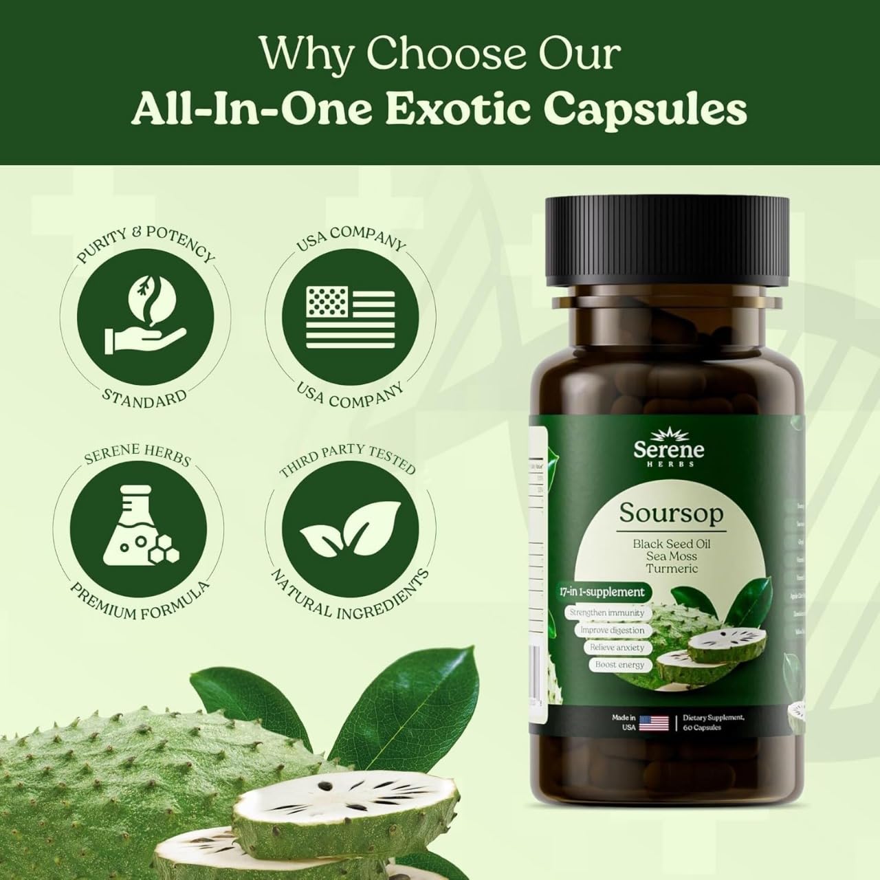 Serene Herbs 17-in-1 Sea Moss Capsules Capsule 60 Count