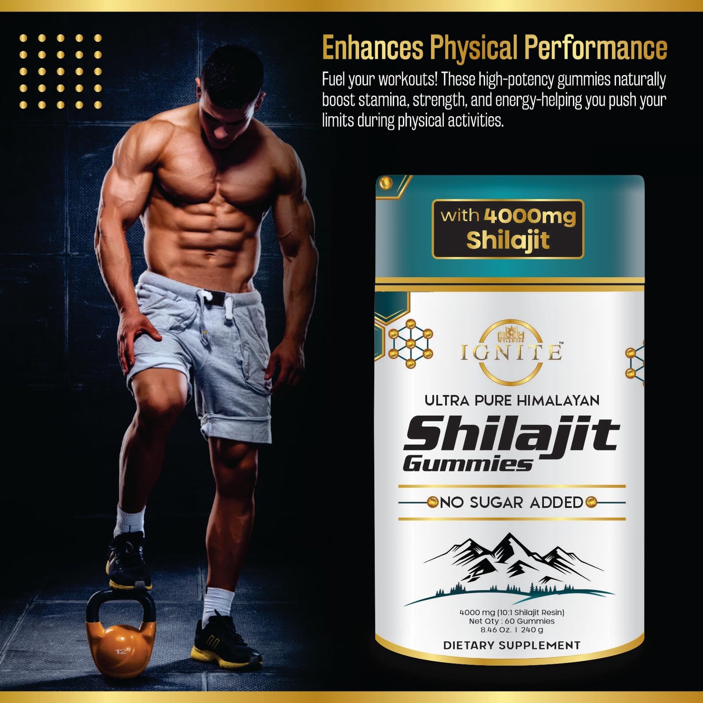 MBDH Wellness Pure Himalayan Shilajit Gummies, 60 Gummies
