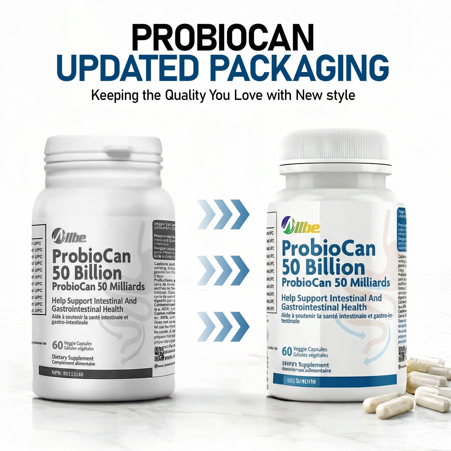 Allbe ProbioCan Probiotic Capsule 50 Billion CFU, 60 Count