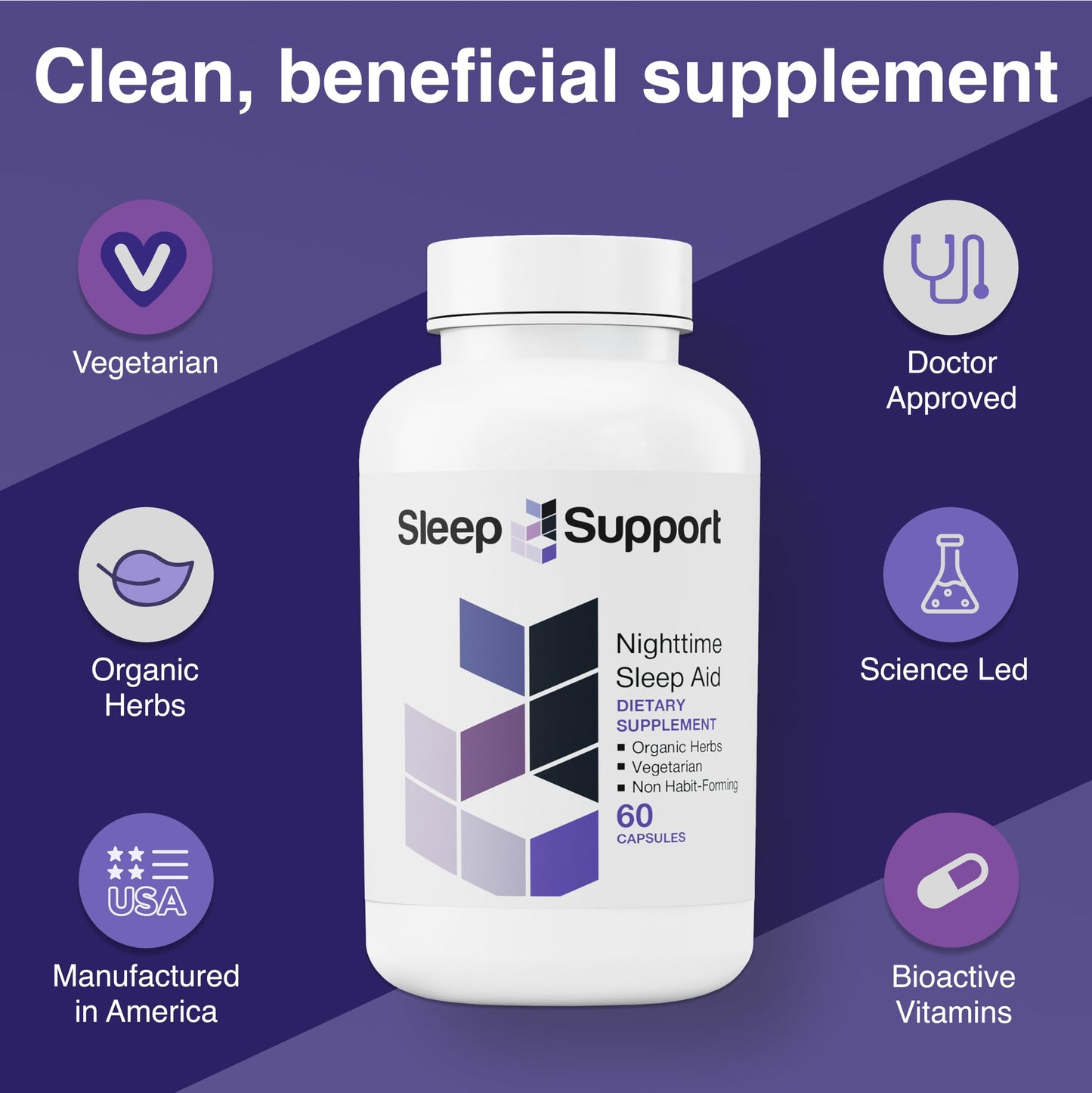 Vitamin Support SleepSupport Natural Sleep Aid 60 Capsules