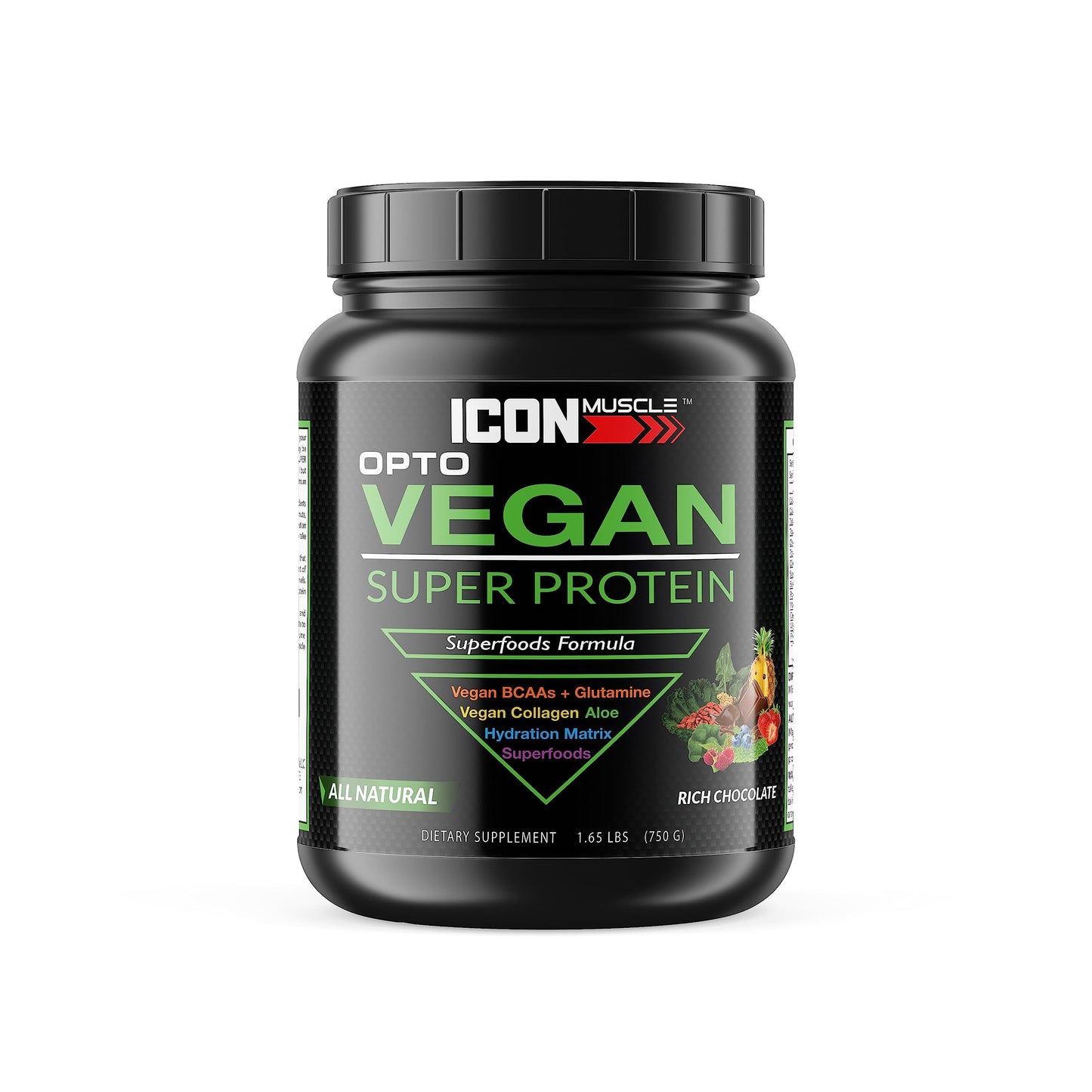 Icon Muscle Opto Vegan Super Protein Rich Chocolate Protein Powder, 1 oz