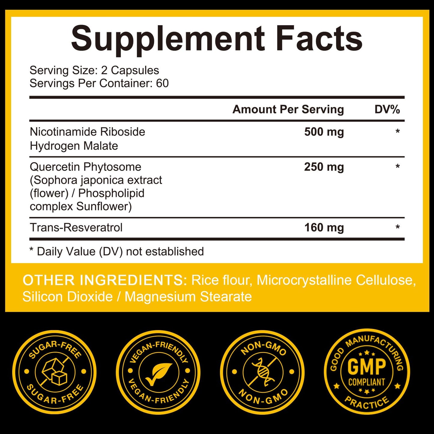TKTALKER NAD Supplement 910mg Liposomal Nicotinamide Riboside with Resveratrol & Quercetin, 120 Capsules