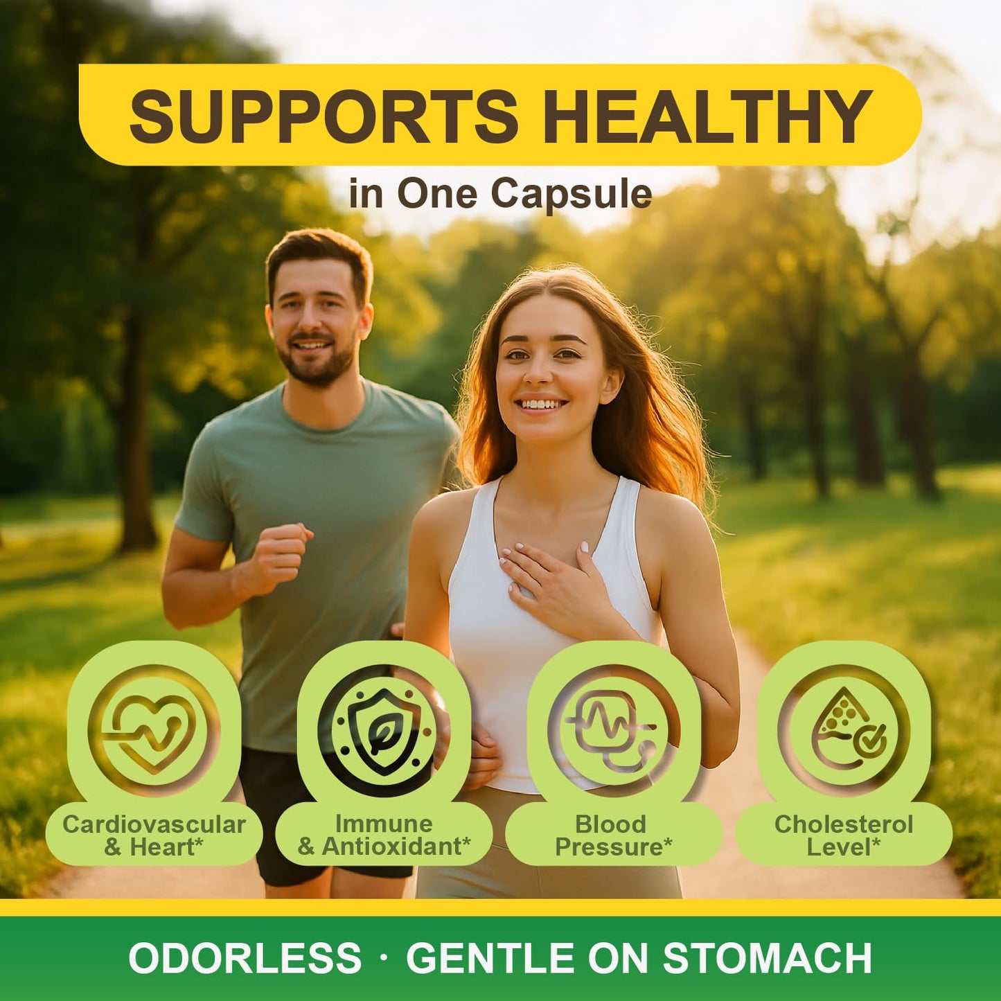 LOVITA Odorless Garlic Extract, High Potency, Standardized to 1.25% Allicin, Supports Heart, Blood Pressure, Cholesterol & Immune System, Non-GMO, Gluten-Free, 180 Vegan Capsules