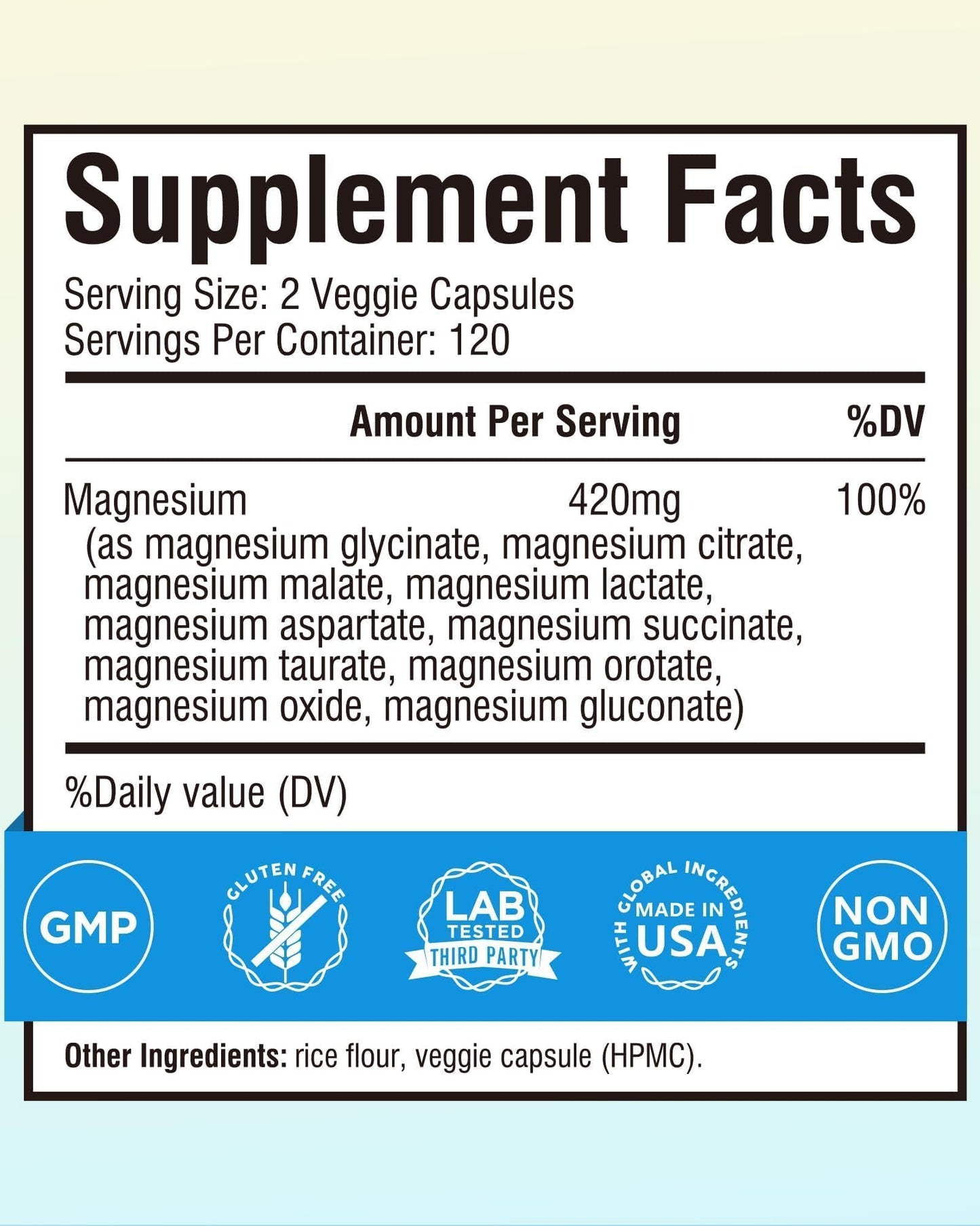 Terranics Magnesium Complex 420mg Capsule, 240 Veggie Caps