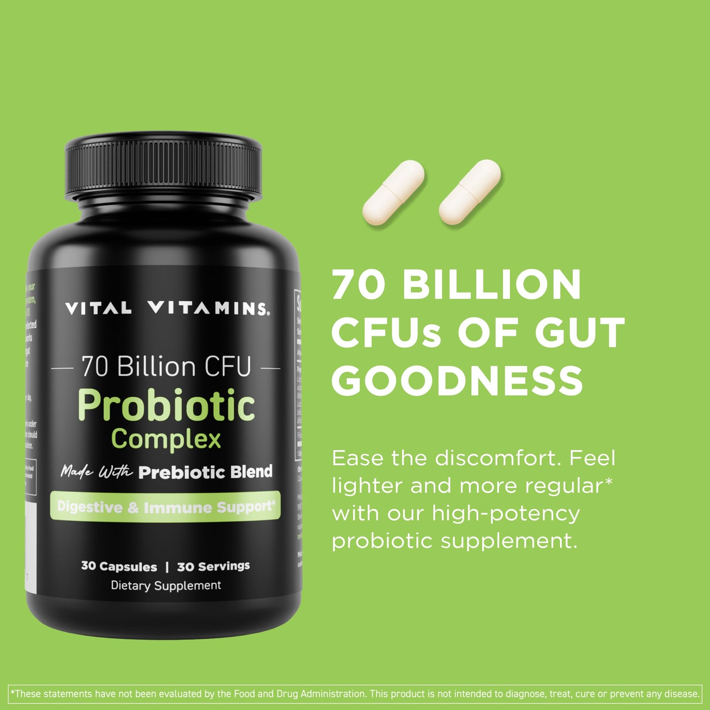 Vital Vitamins Probiotic Complex Capsule 30 Count