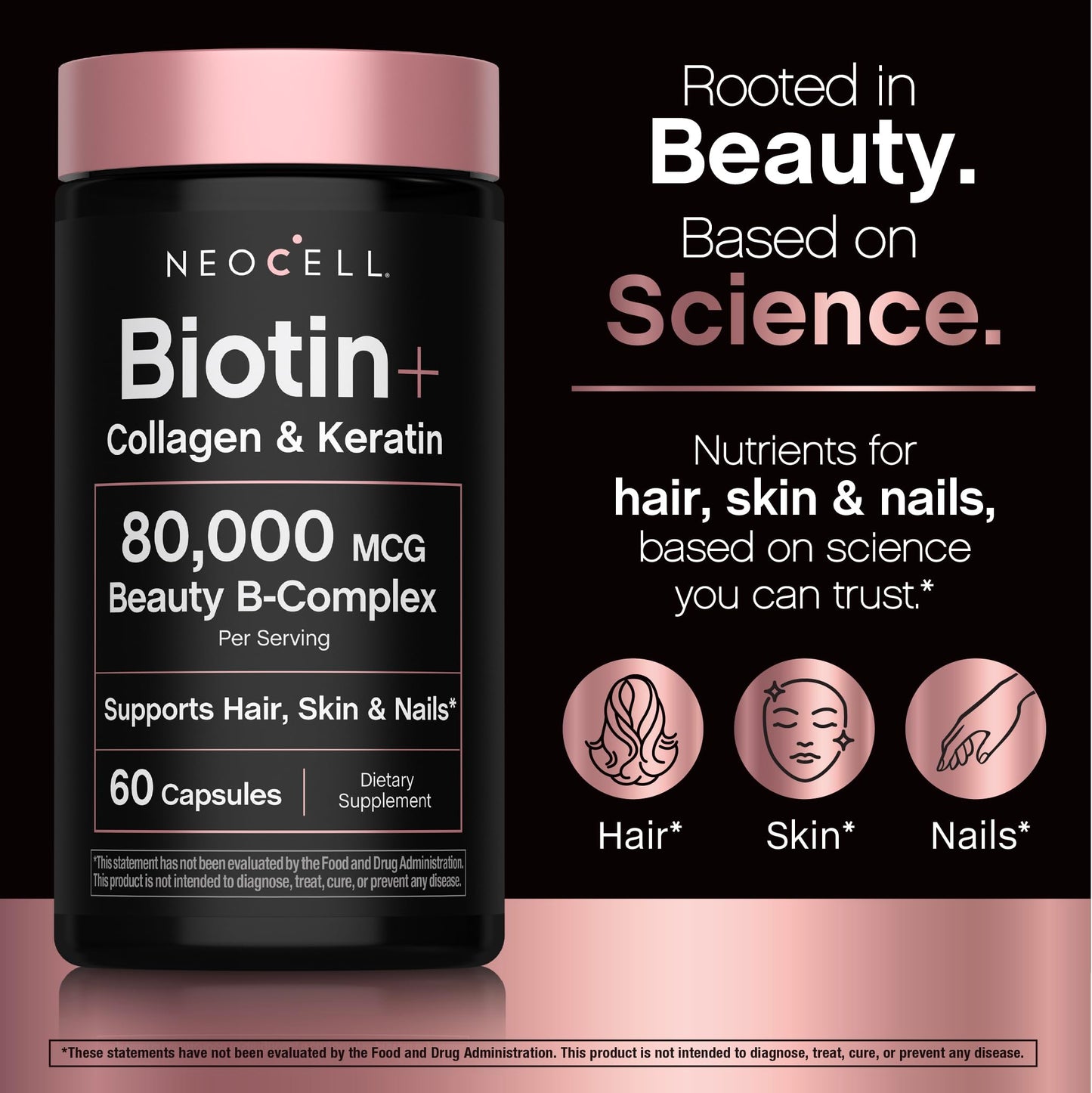 NeoCell Biotin Collagen Keratin Supplement 60 Capsules