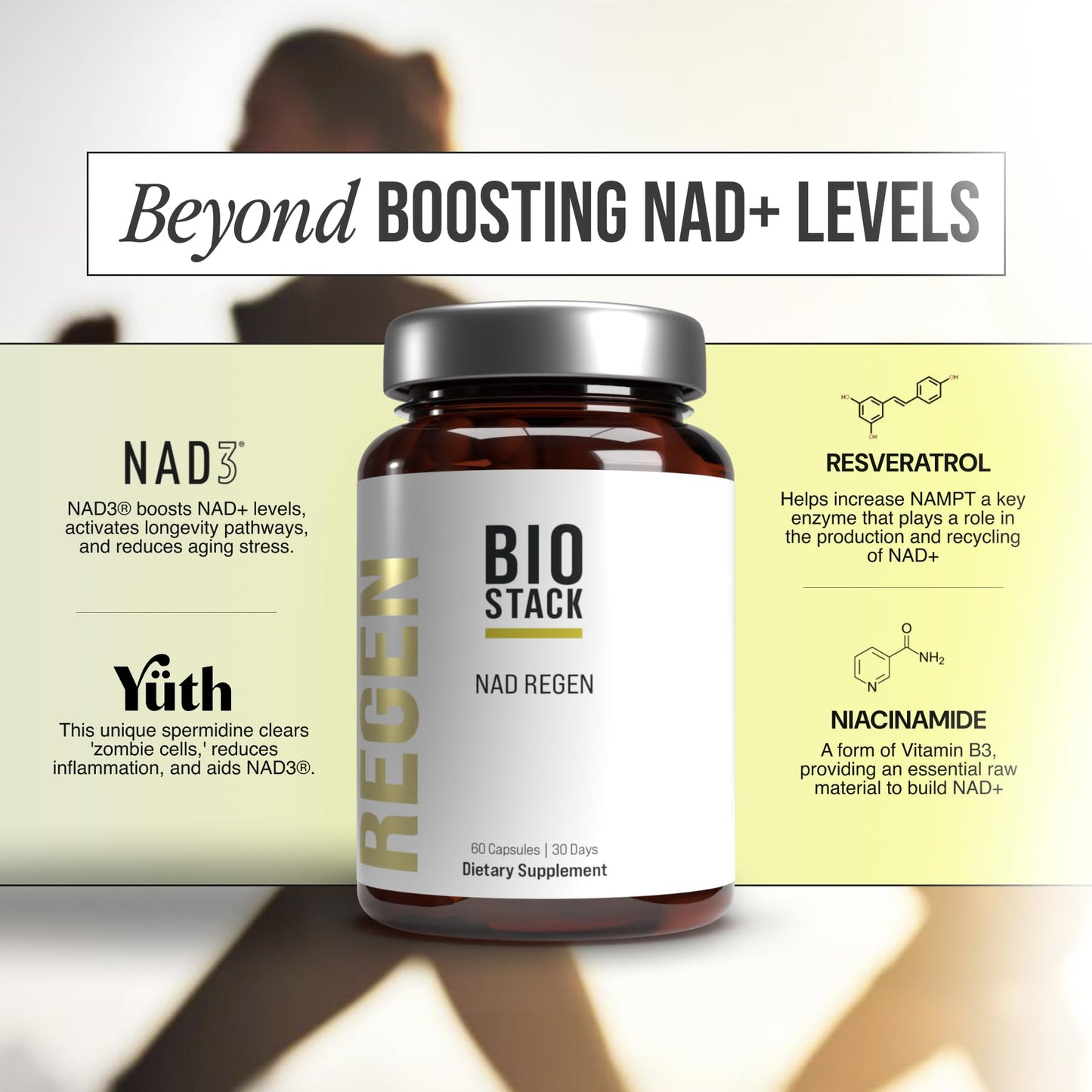 BIOSTACK NAD Regen NAD3 Capsules 180 Capsules