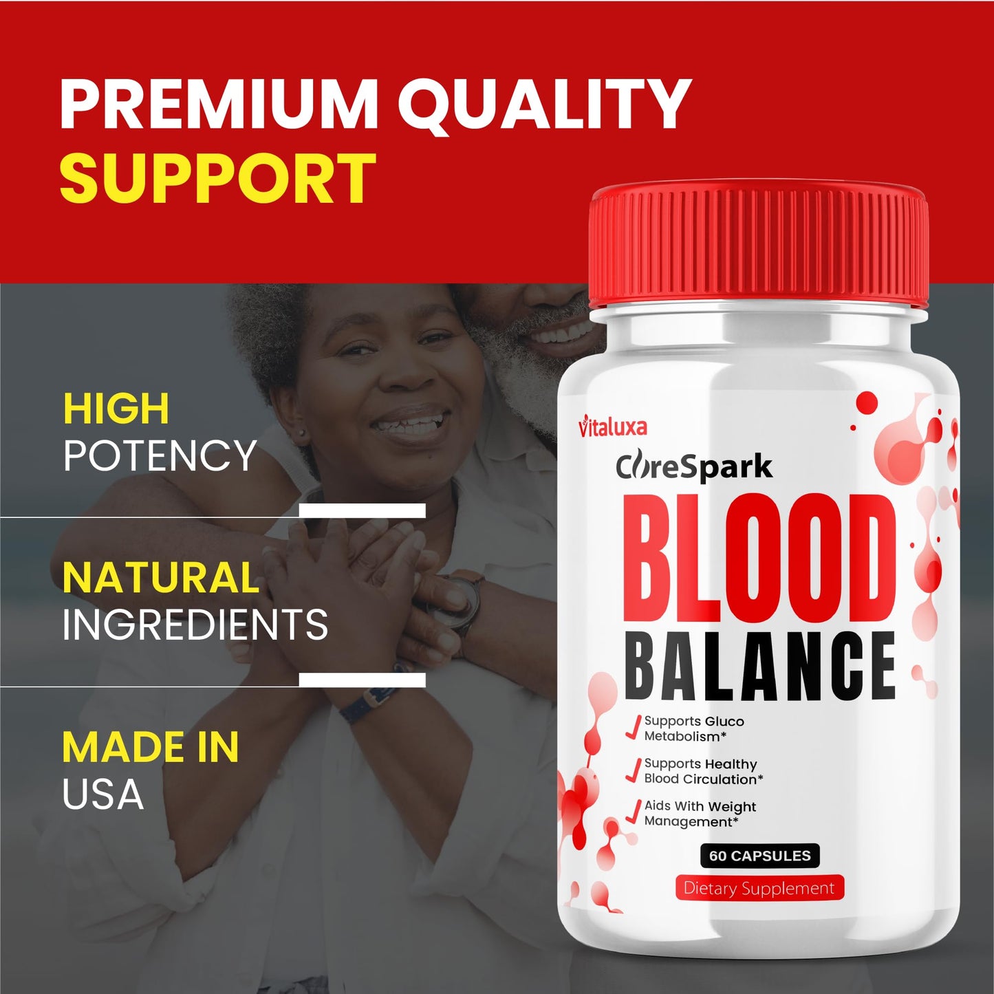 Vitaluxa Corespark Blood Balance Maximum Strength Blood Support Supplement Capsule, 120 Capsules