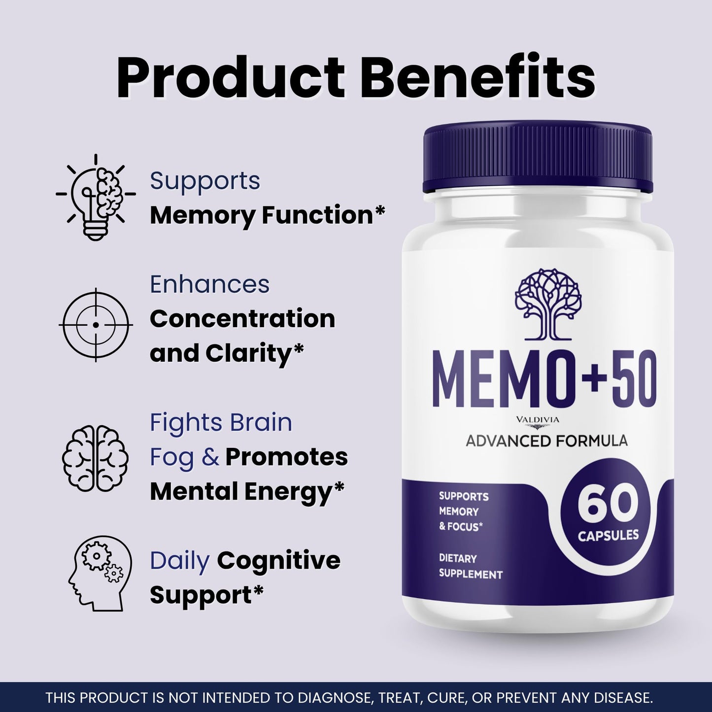 Valdivia Memo+50 Capsules 60 Count