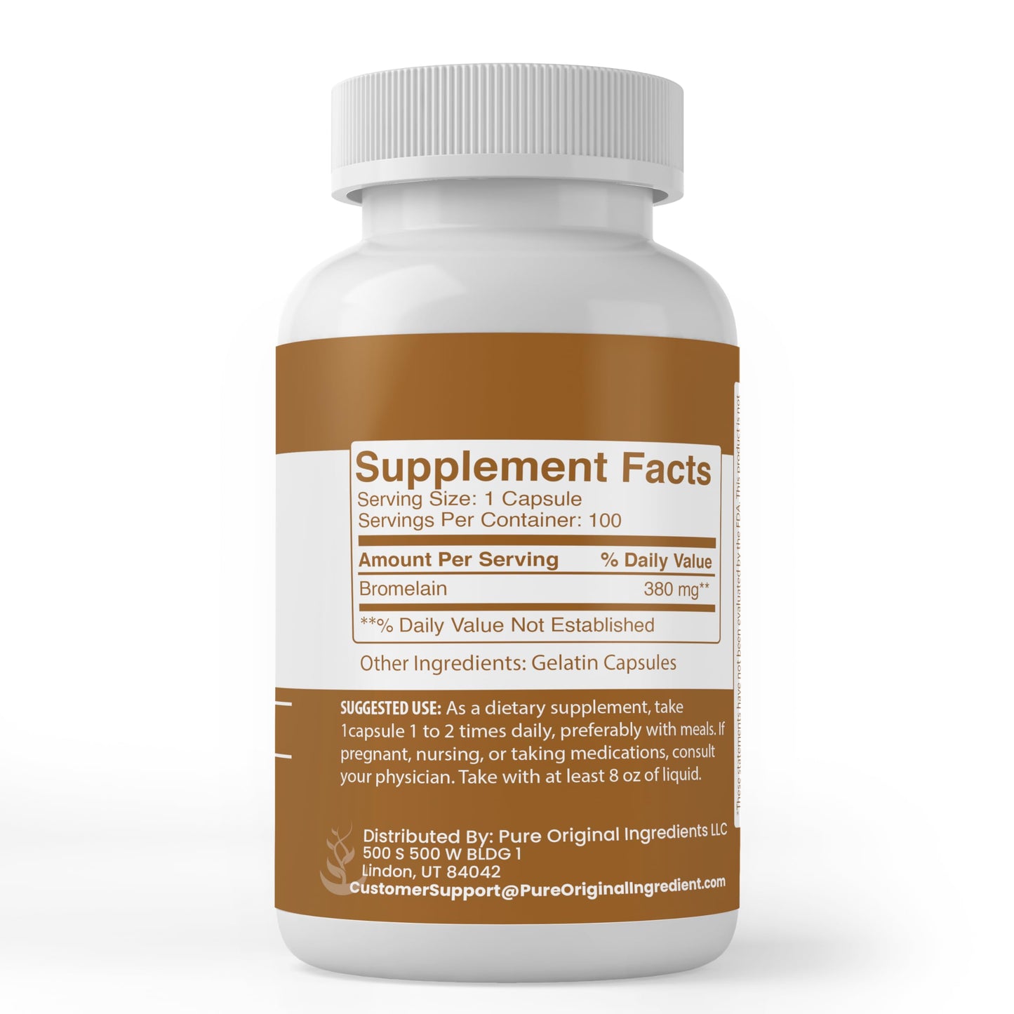 Pure Original Ingredients Bromelain 100 Capsules