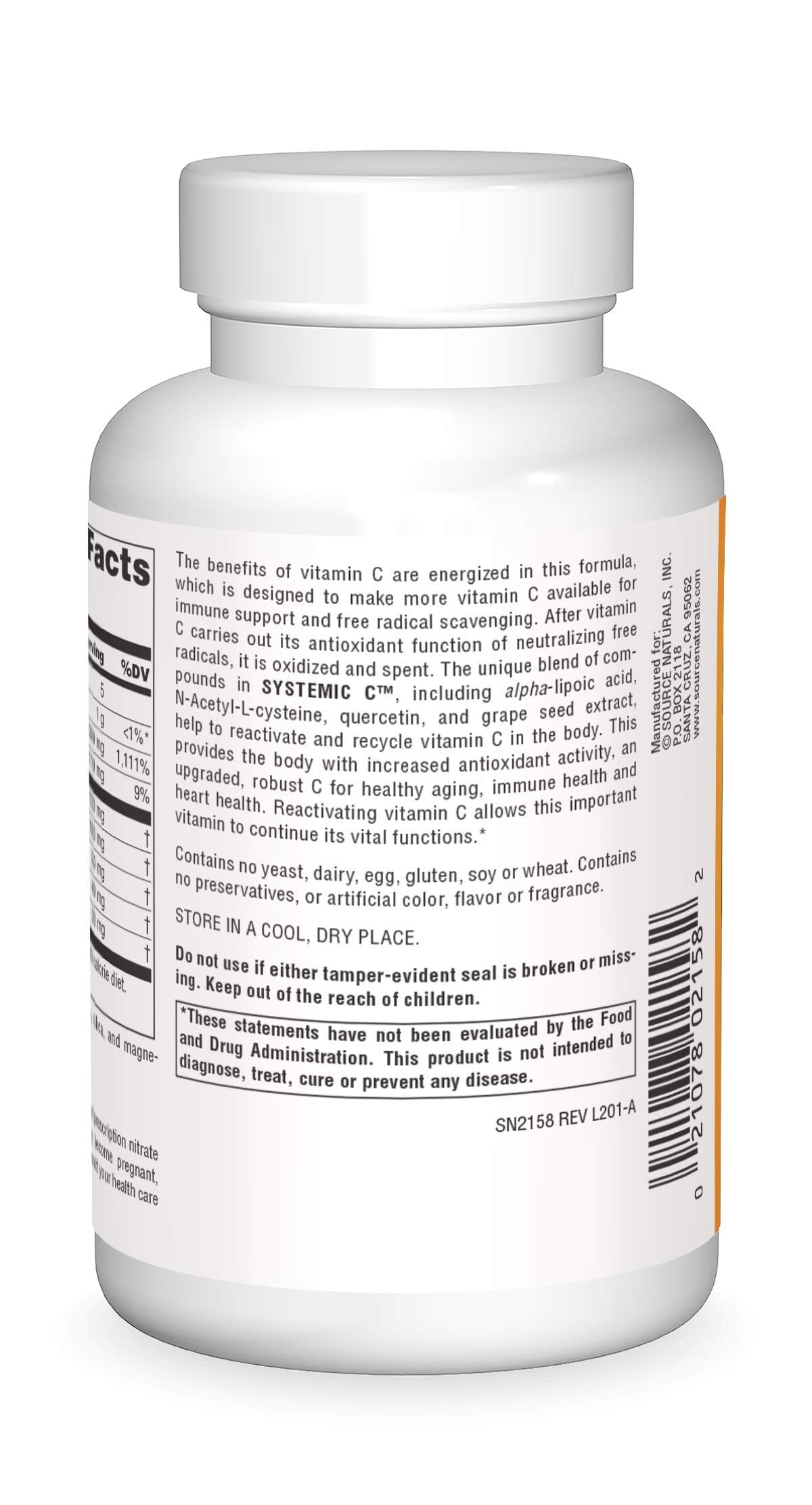 Source Naturals Systemic C 500mg Capsules, 120 Count