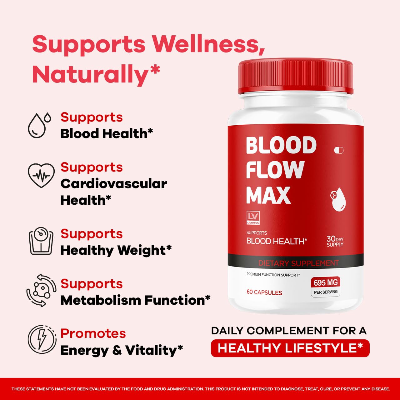 LIVORKA Blood Flow Max Capsules, 30 Count