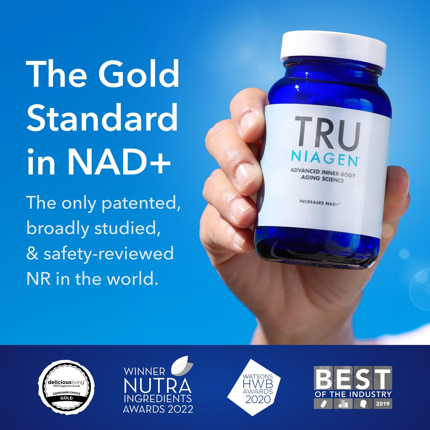 TRU NIAGEN NAD+ Supplement, Nicotinamide Riboside 300mg Capsule, 90 Capsules