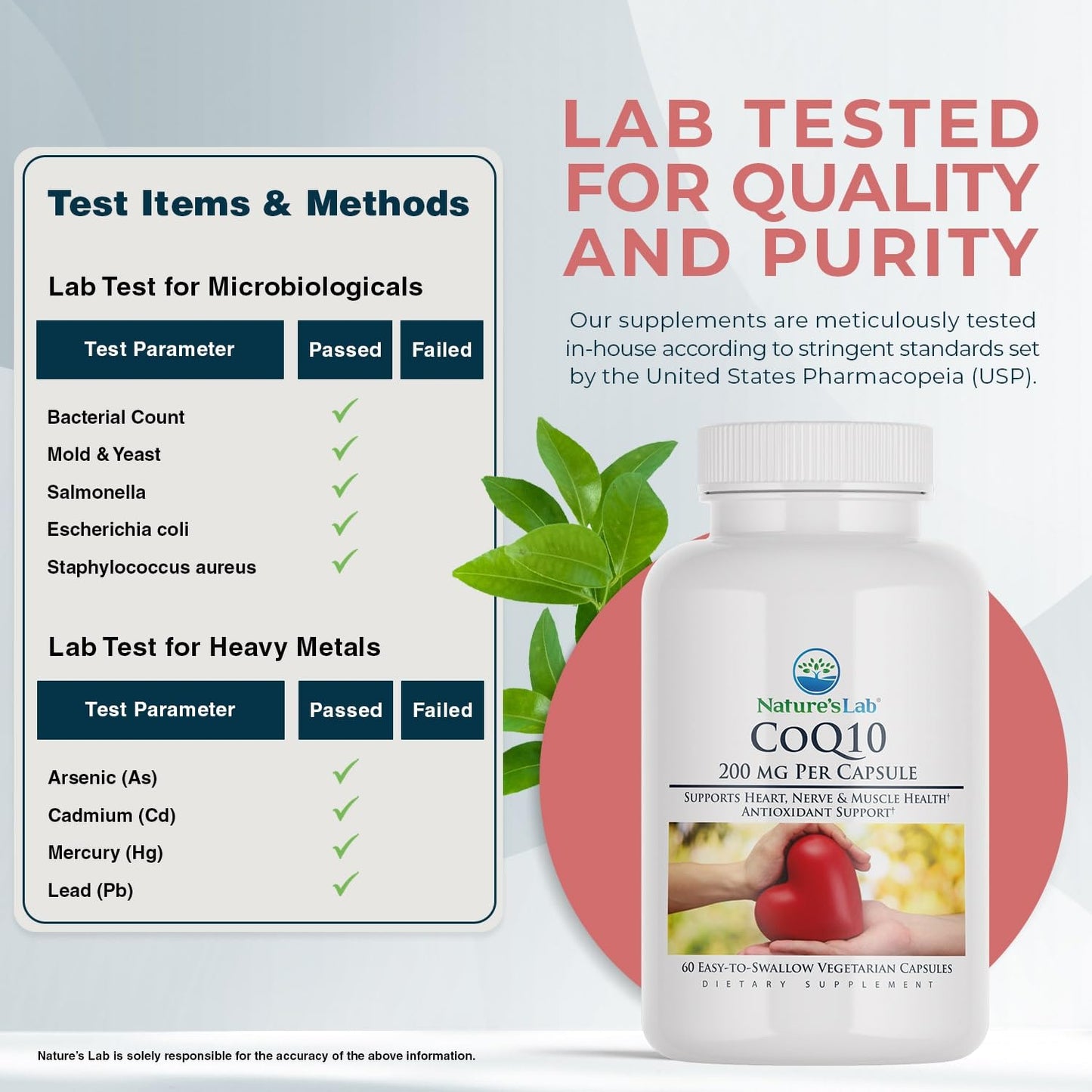 Nature's Lab CoQ10 200mg Nutritional Supplement Capsule 60 Capsules