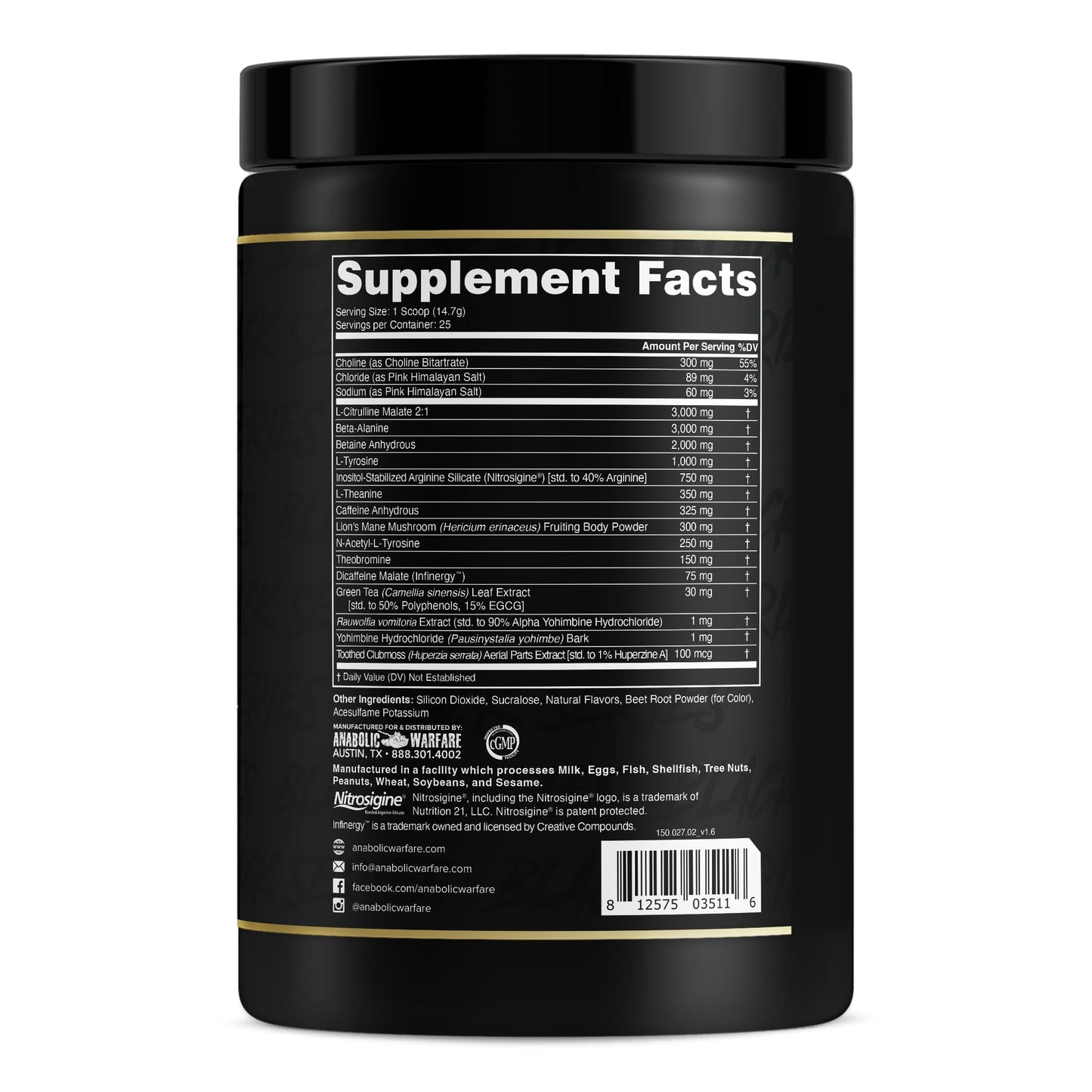 Anabolic Warfare Black Series Maniac Pre-Workout Powder Fruit Explosion, 13.7 oz