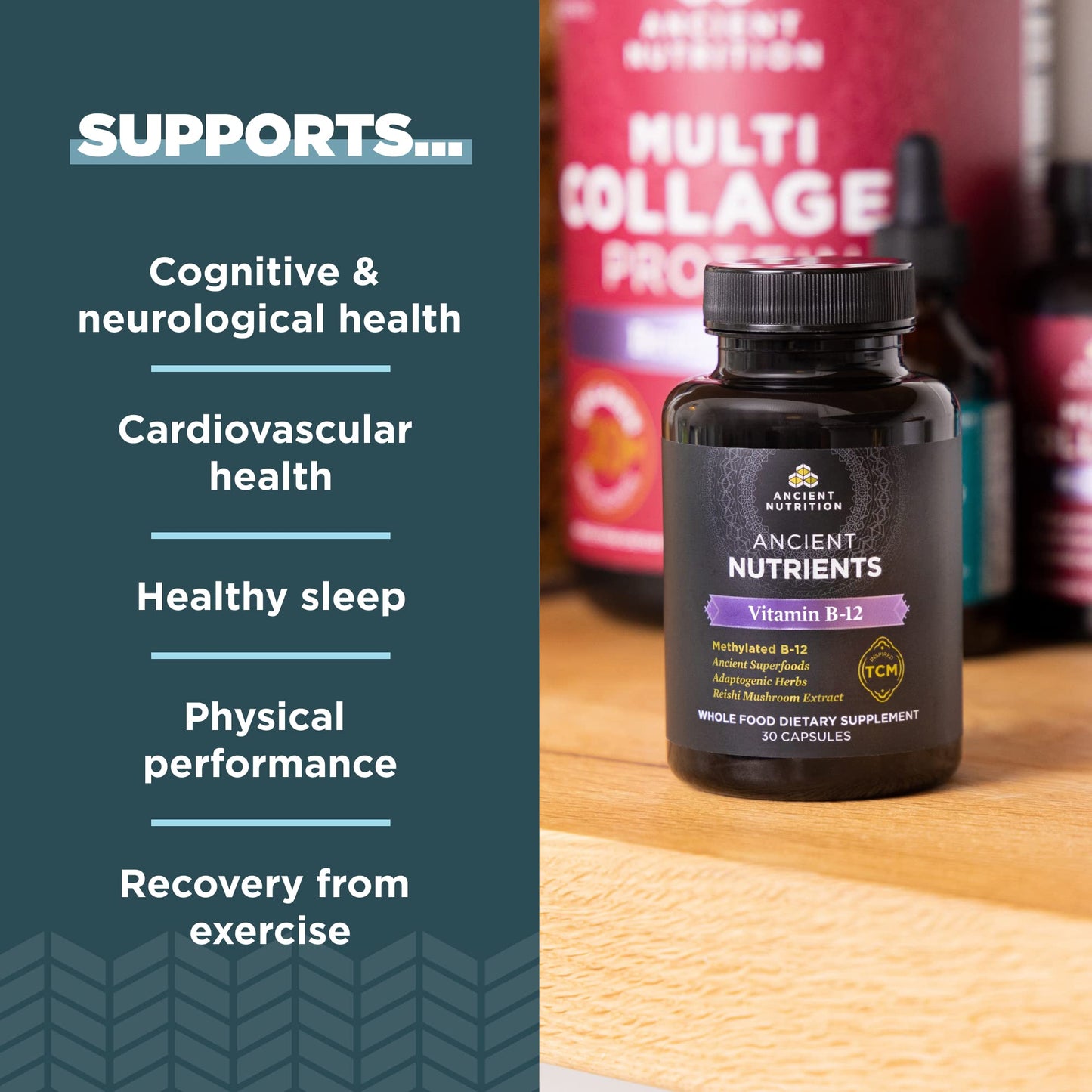 Ancient Nutrition Vitamin B12 Supplement Capsule, 30 Capsules