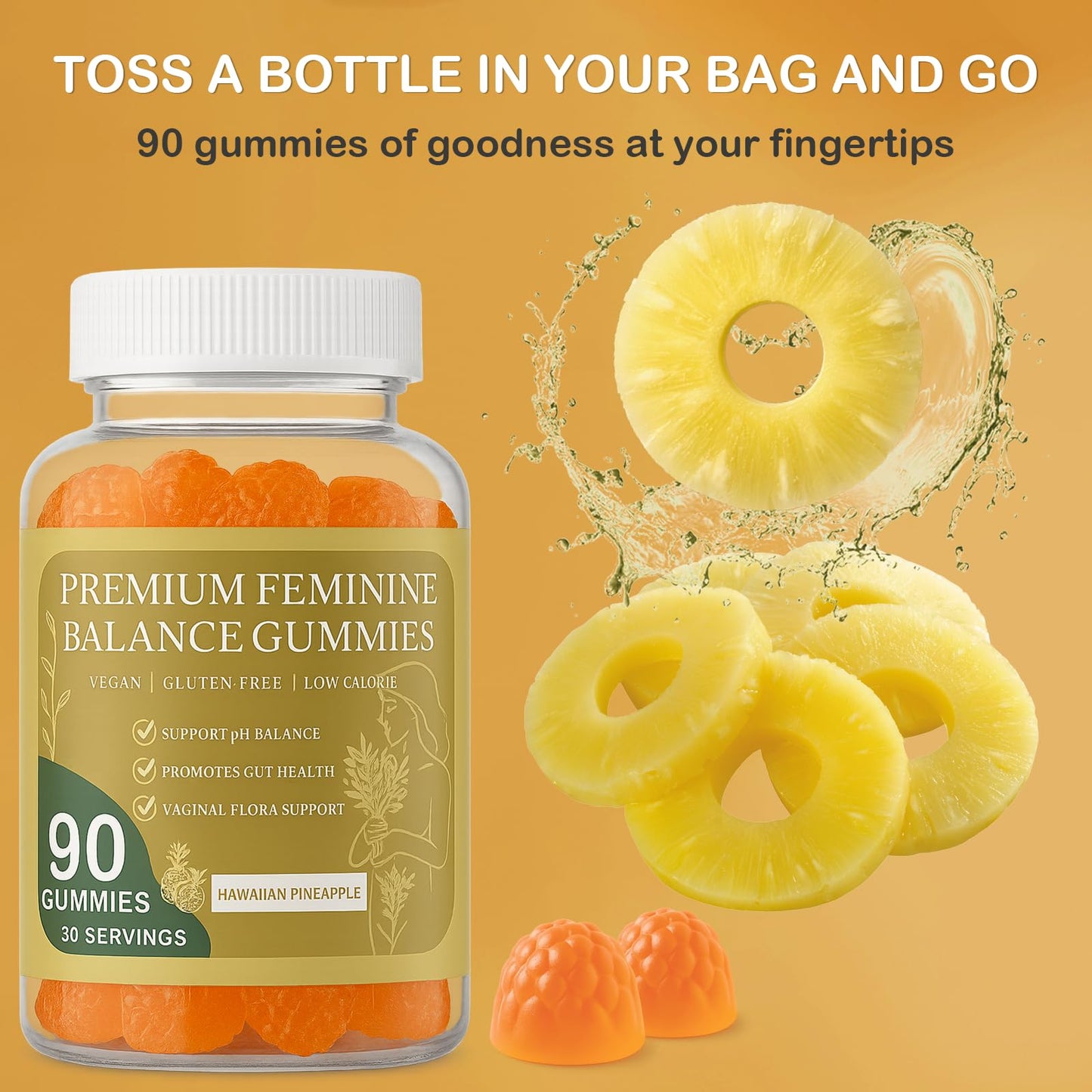 MATOP Pineapple Probiotic Gummies for Women 90 Gummies