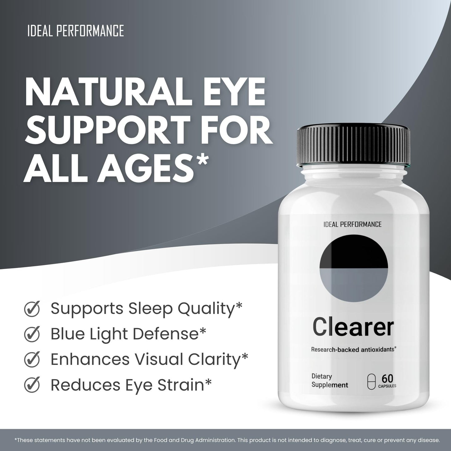 IDEAL PERFORMANCE Clearer Vision Support Capsules 180 Count