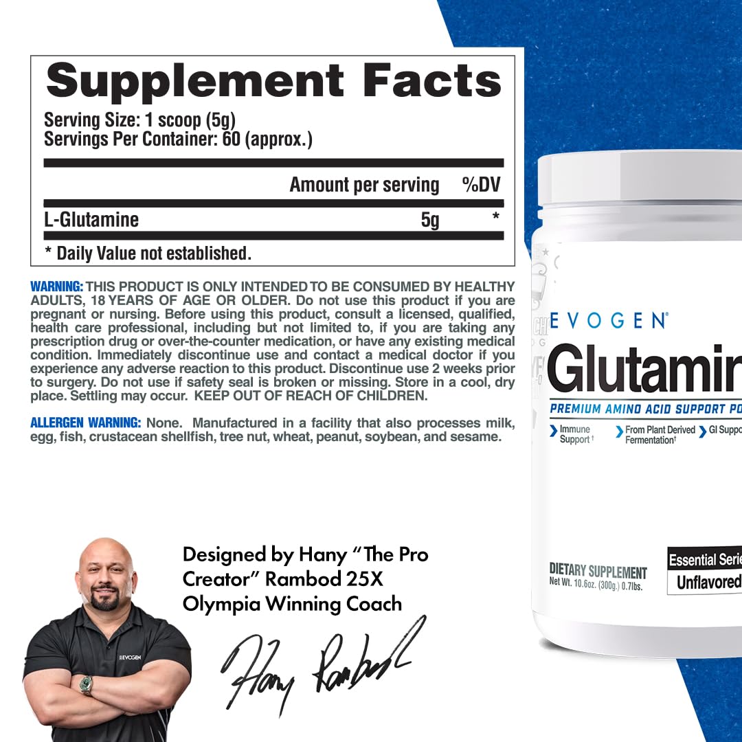 Evogen Glutamine Unflavored Powder 60 Servings