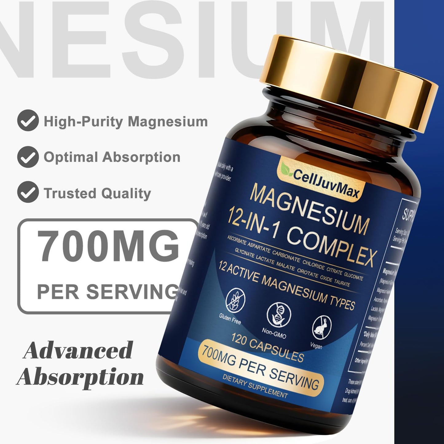 CellJuvMax Magnesium 12-in-1 Complex Capsule 120 Count