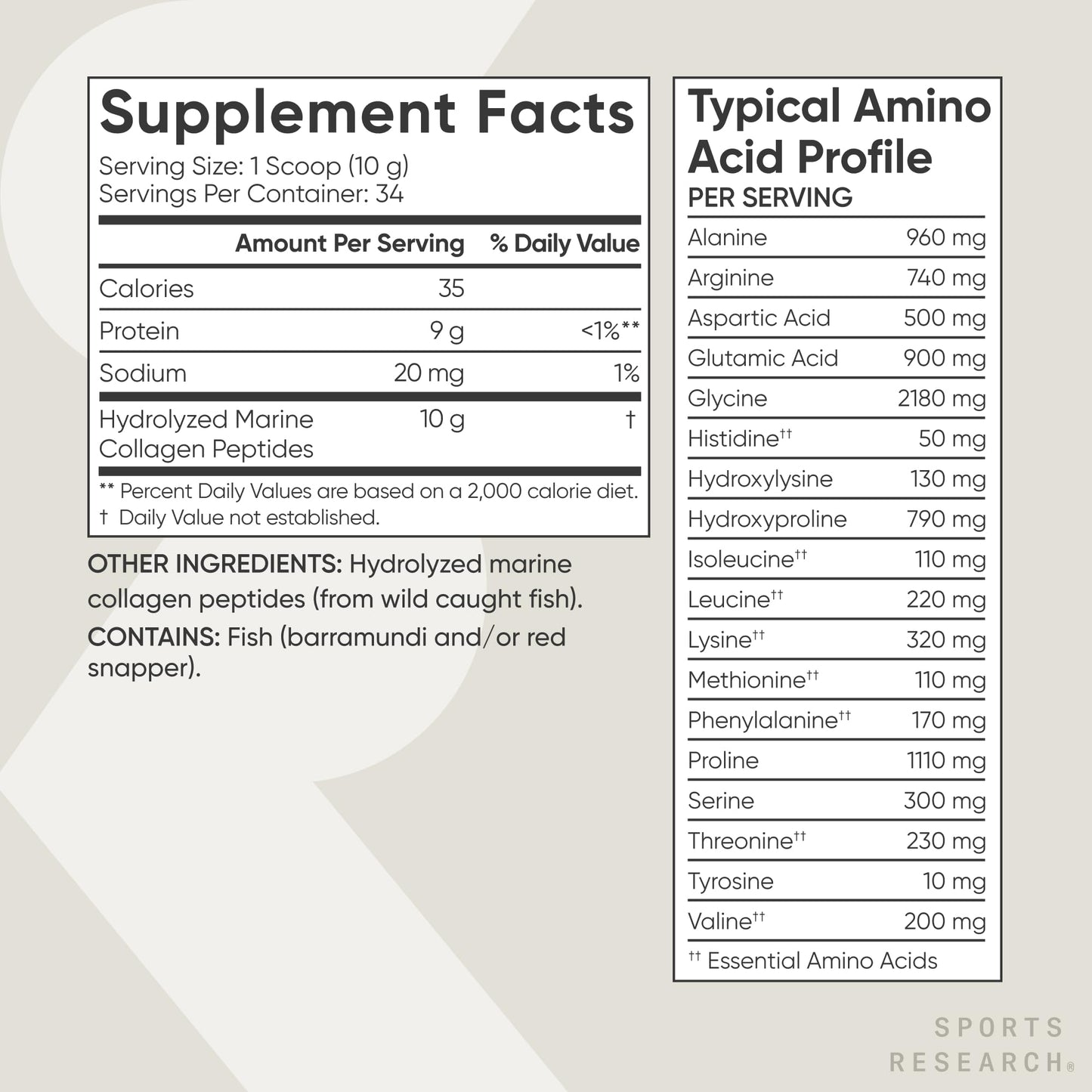 Sports Research Marine Collagen Peptides Powder 12 Ounce