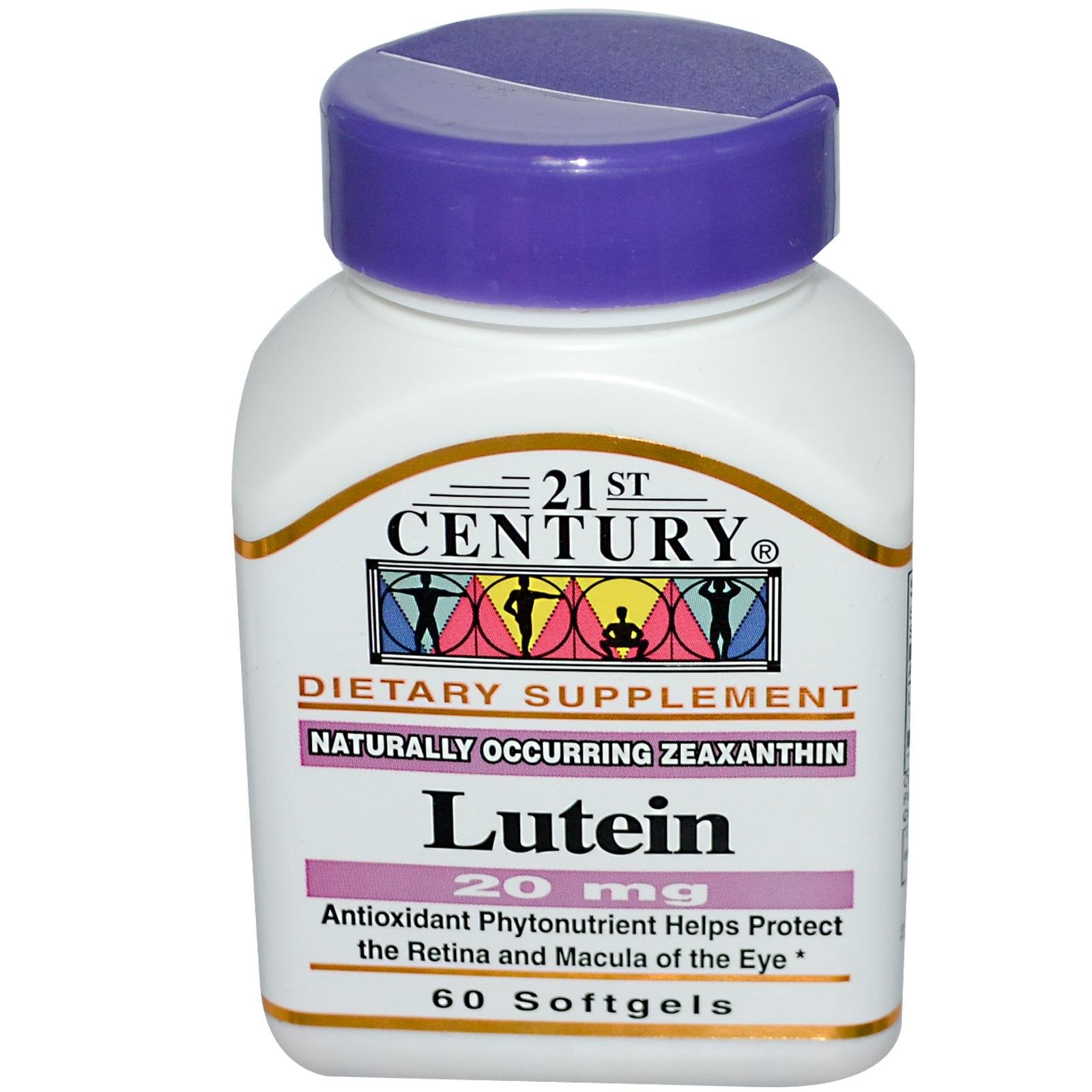 21st Century Lutein 20 mg Softgels, 60 Count