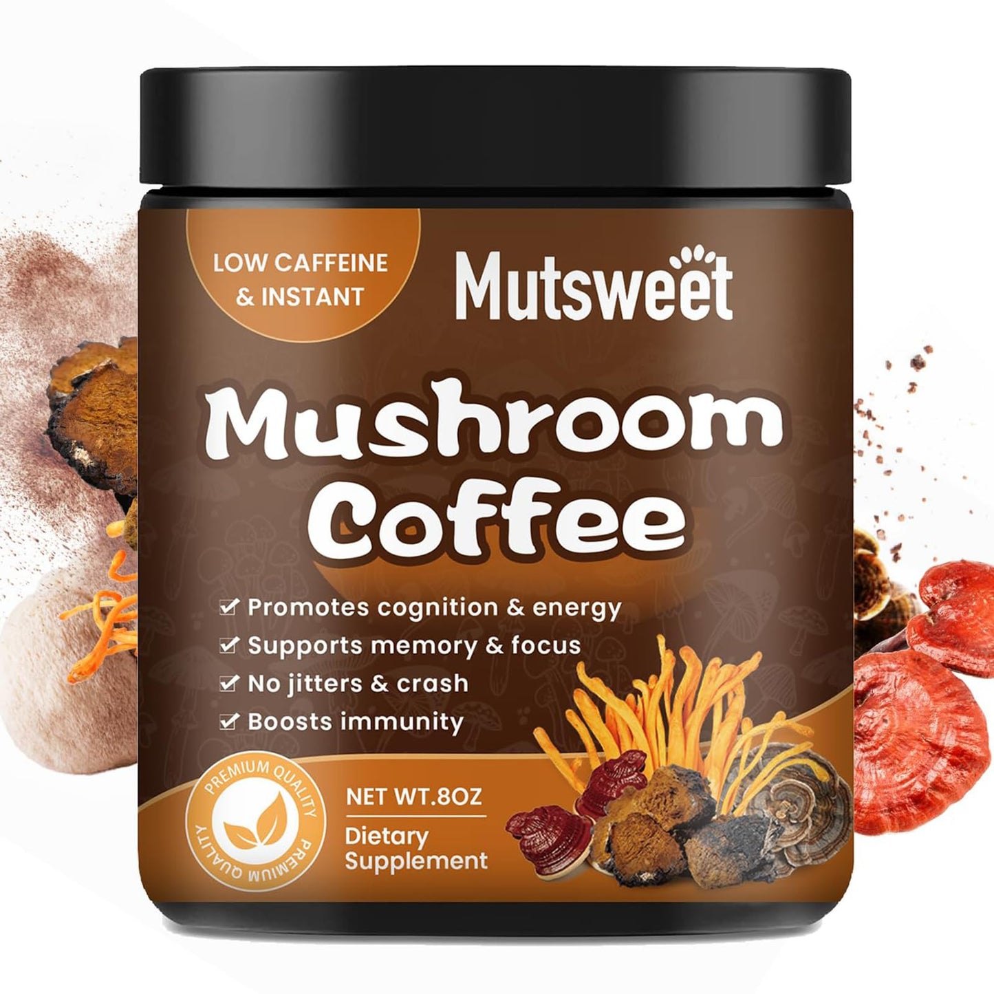 Mutsweet Mushroom Coffee Powder, 8 oz