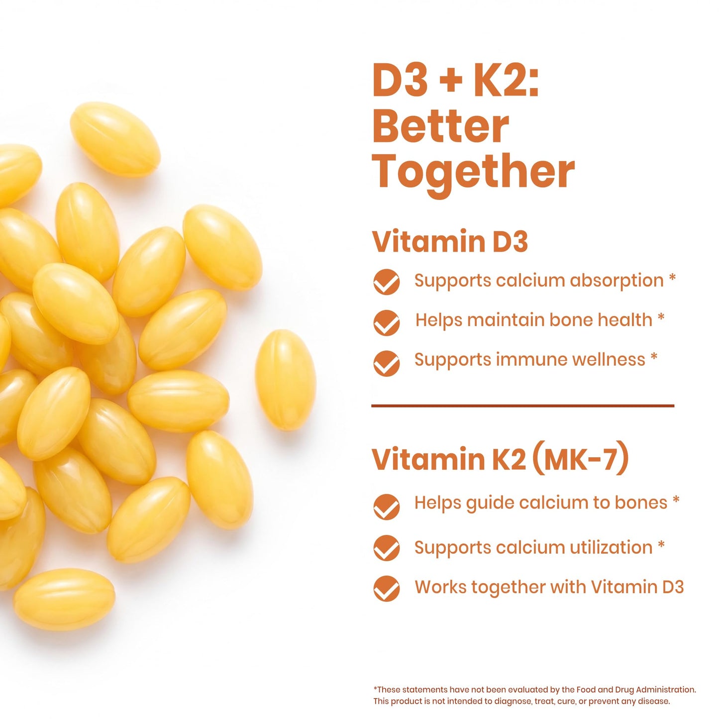 VEV Vitamin D3 K2 10,000 IU, 200 mcg MK-7, 300 Softgels