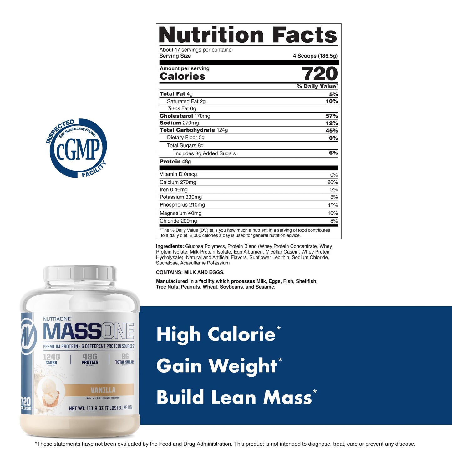 NutraOne Massone Mass Gainer Protein Powder 112