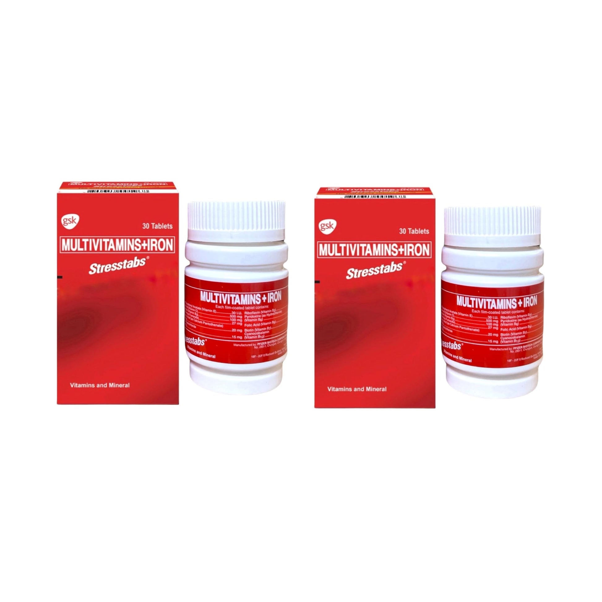 Generic Stresstabs Multivitamins + Iron Tablet, 30 Tablets
