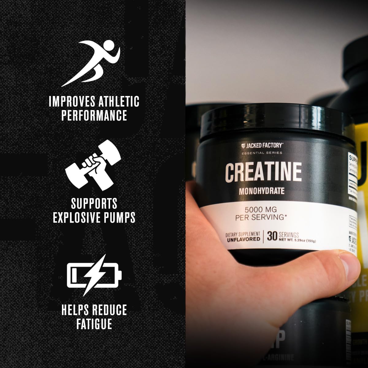 Jacked Factory Nitrosurge Build Pre Workout with Creatine and Creatine Monohydrate Powder, 15.02