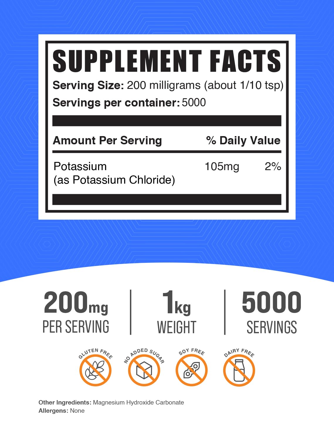 BulkSupplements Potassium Chloride 1kg + Magnesium Malate 250g Bundle Powder, 44.07