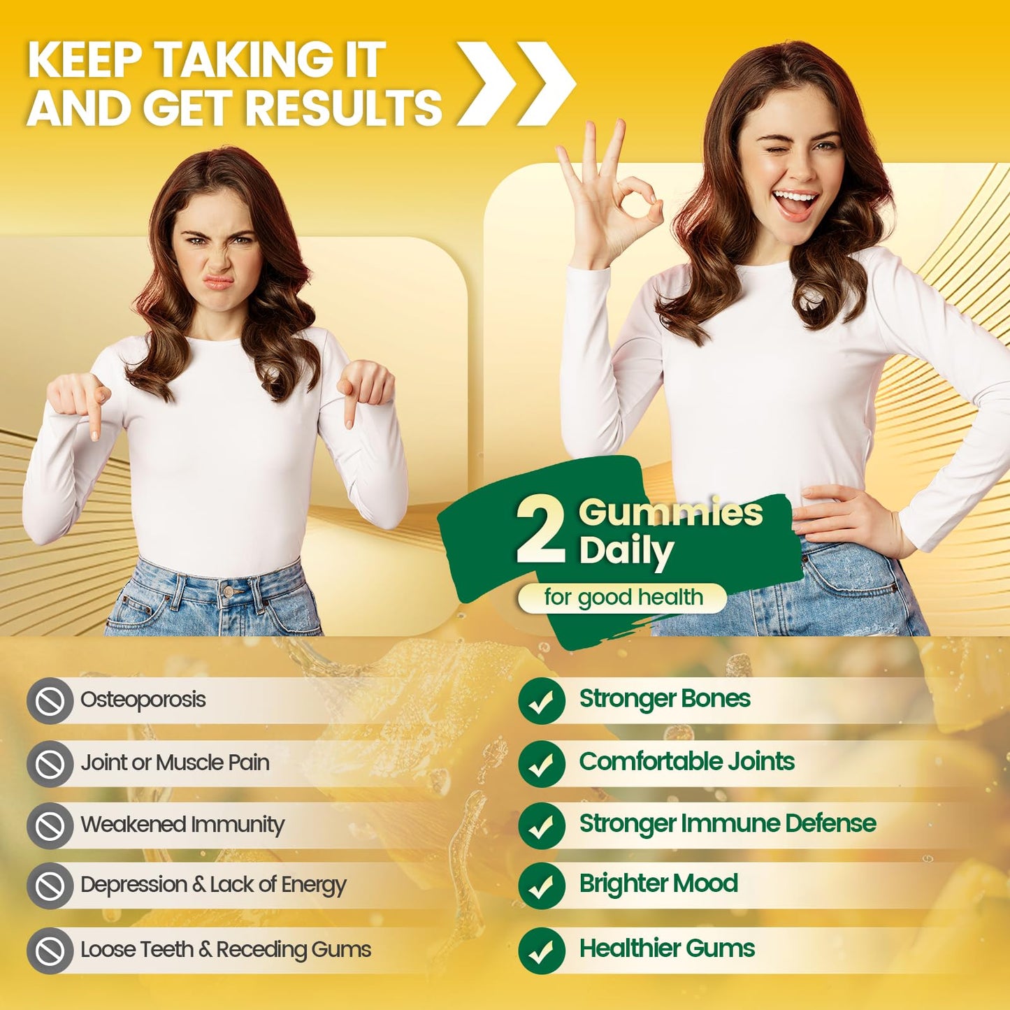 VivoNu Vitamin D3 K2 Gummies 60 Count