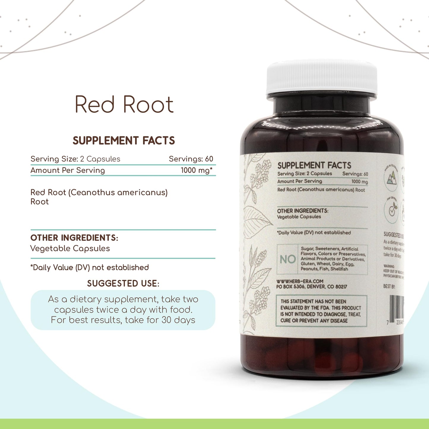 HerbEra Red Root Capsules 120 Count