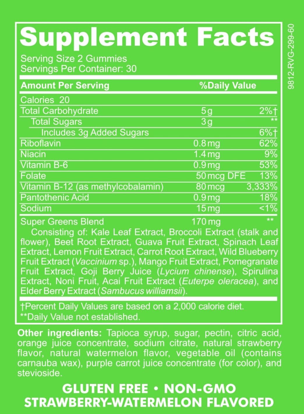 Baby Blues Green Goddess Super Greens Gummies 60 Count