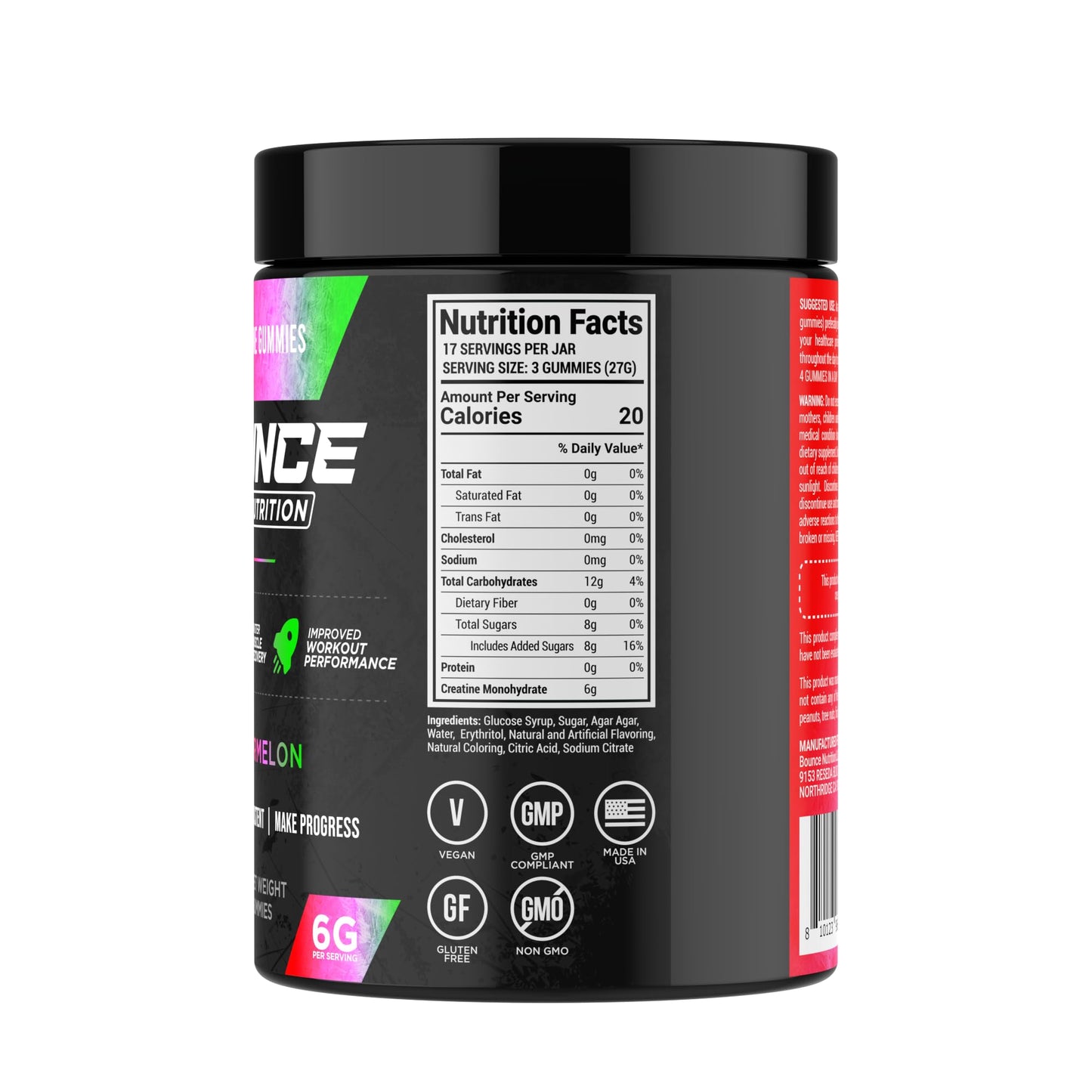 Bounce Pro Creatine Monohydrate Gummies, 51 Count