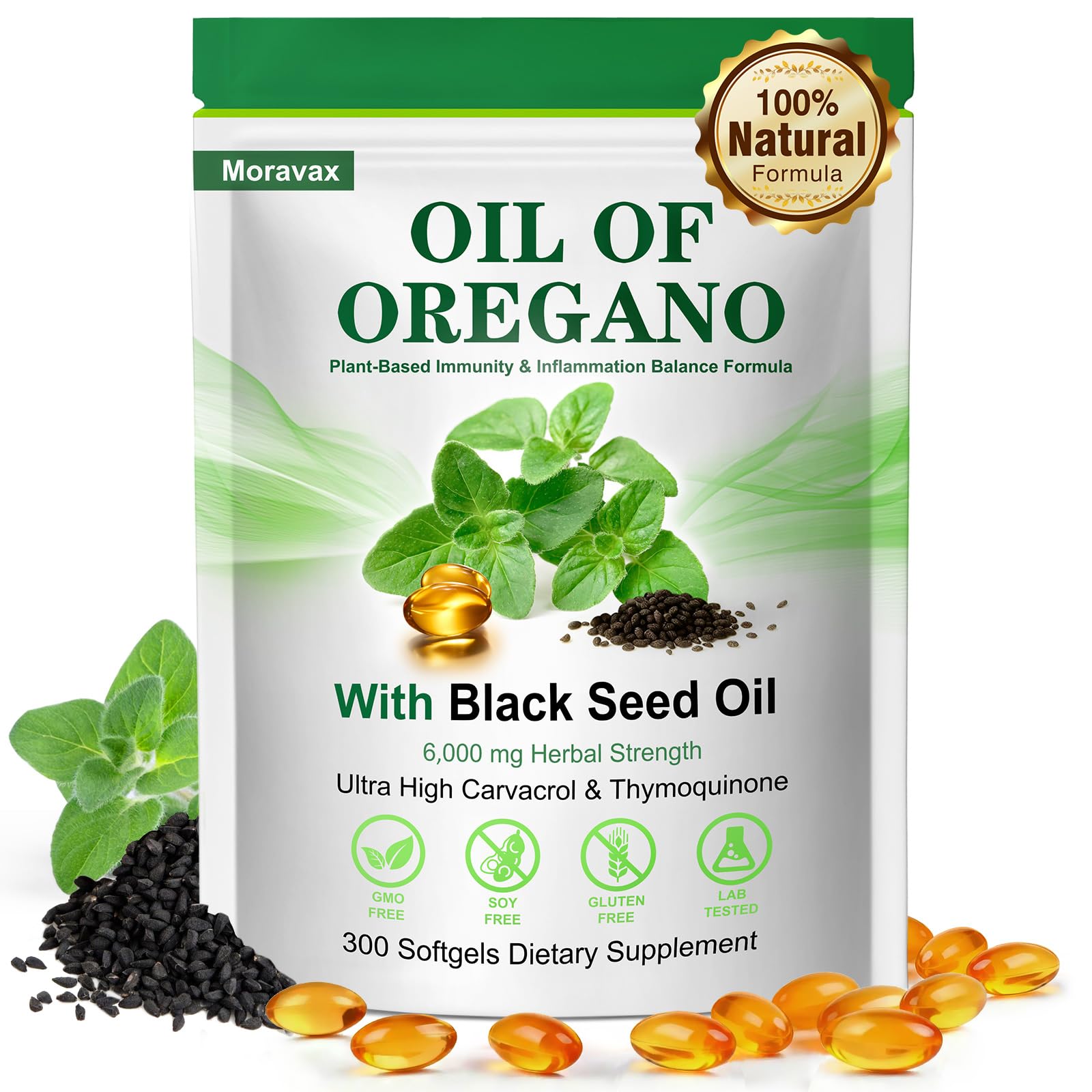 Moravax Oil of Oregano Softgels 300 Softgels