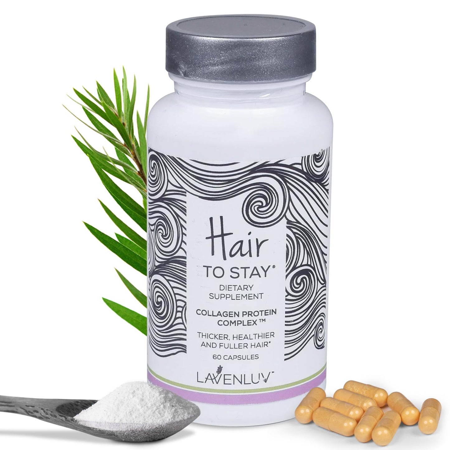 Hair to Stay Collagen Peptides Capsules, 60 Count