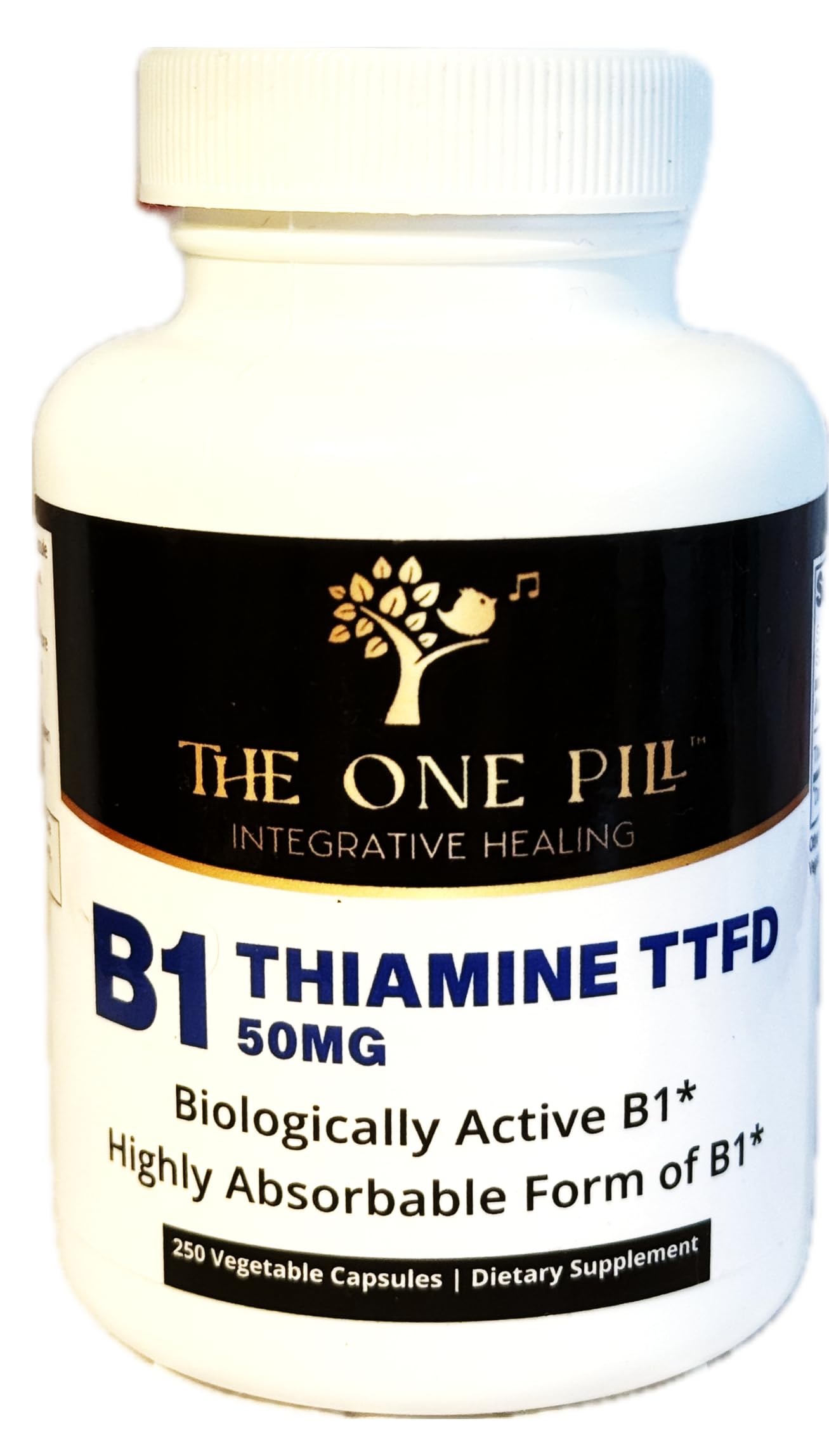 The One Pill Integrative Healing Vitamin B1 Thiamine TTFD, Thiamine Tetrahydrofurfuryl Disulfide 50mg, Capsule, 250 Count